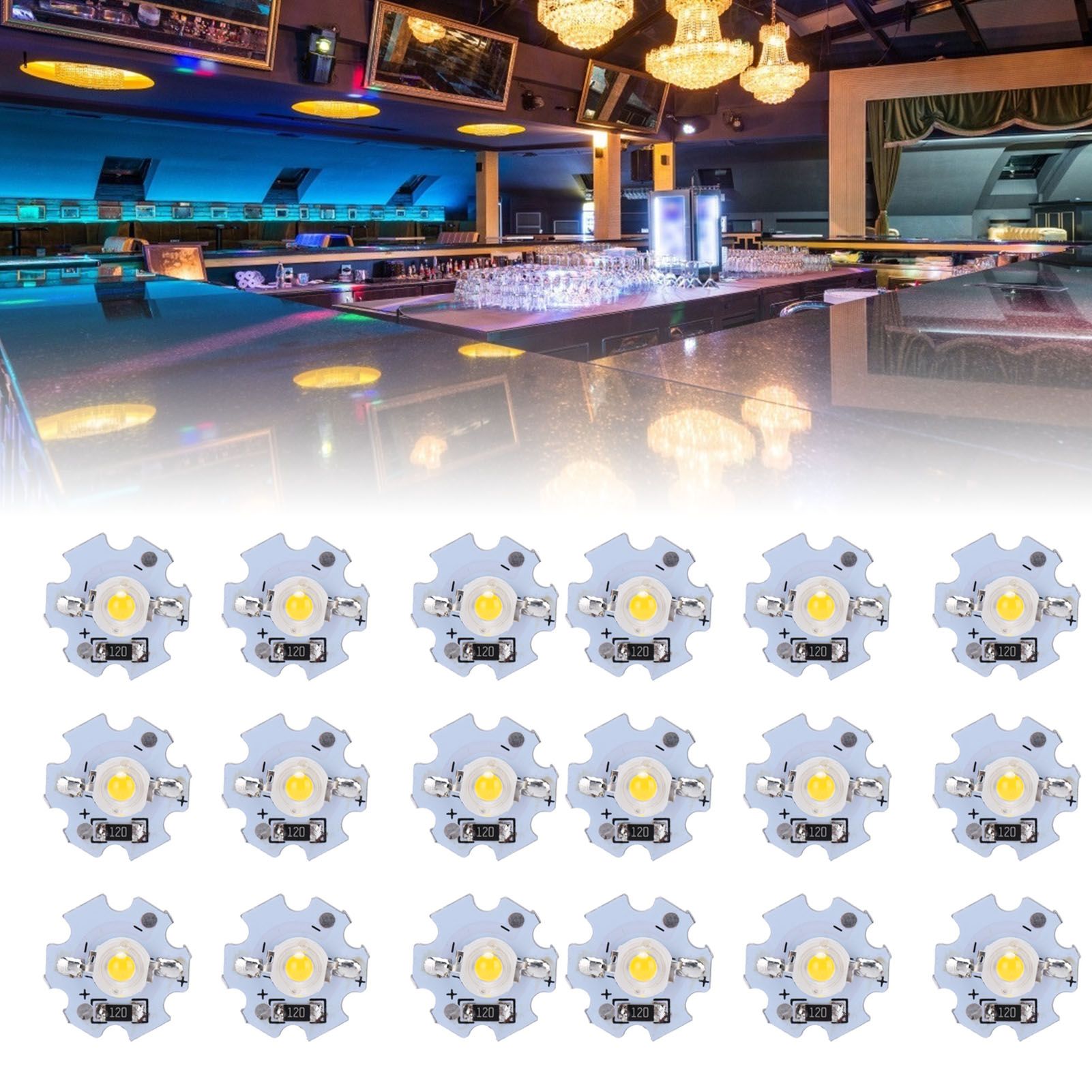 25Pcs 0.5W 5V High Power LED Lamp Bead Light Source Chip with Aluminum view 12