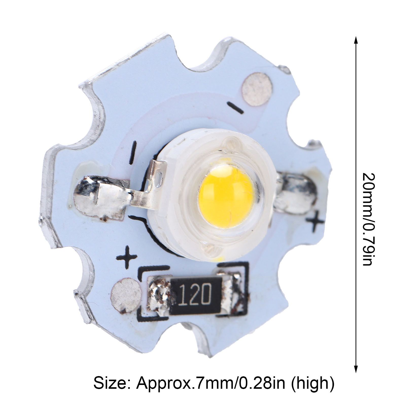 25Pcs 0.5W 5V High Power LED Lamp Bead Light Source Chip with Aluminum view 13