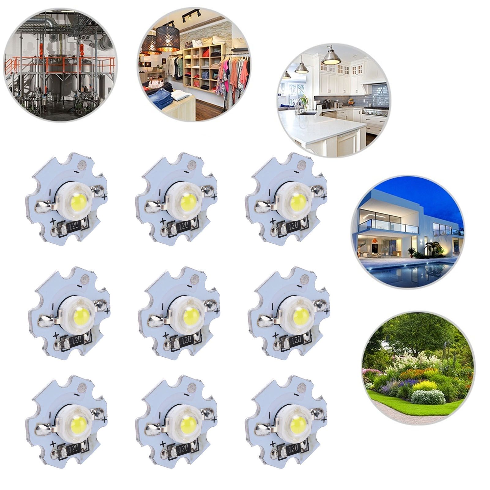 25Pcs 0.5W 5V High Power LED Lamp Bead Light Source Chip with Aluminum view 12