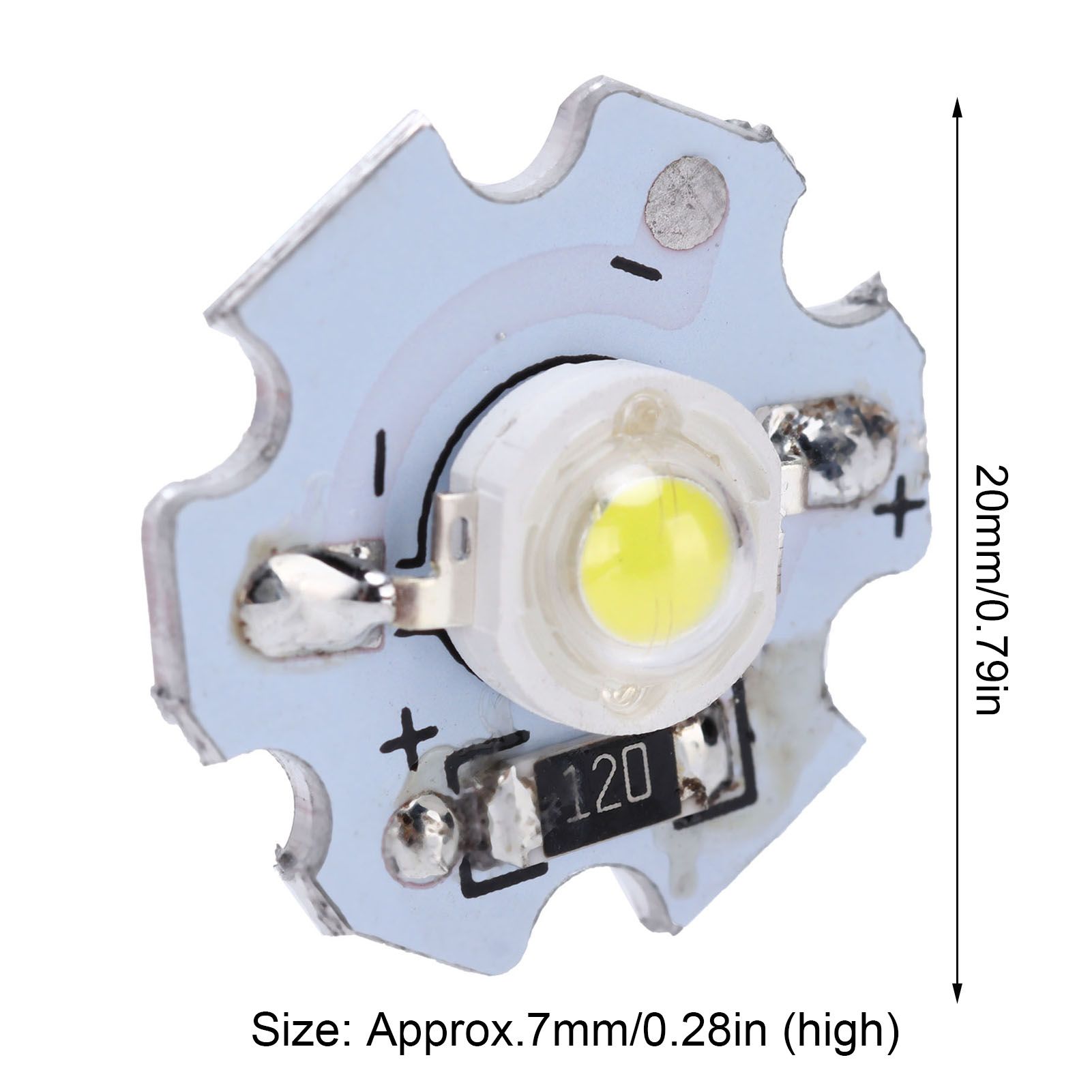 25Pcs 0.5W 5V High Power LED Lamp Bead Light Source Chip with Aluminum view 13