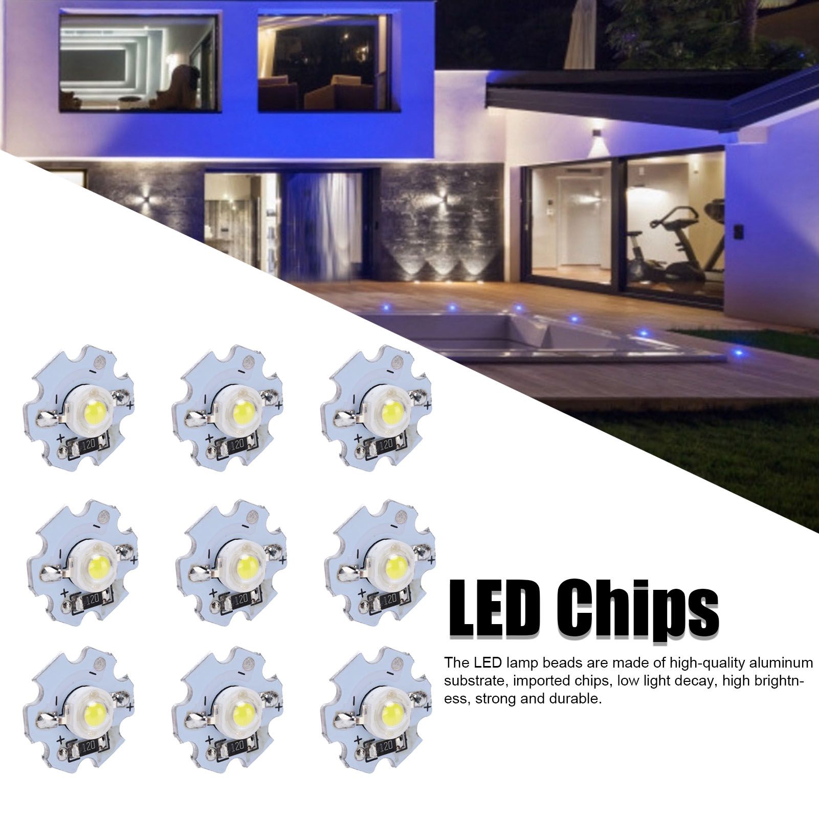 25Pcs 0.5W 5V High Power LED Lamp Bead Light Source Chip with Aluminum view 14