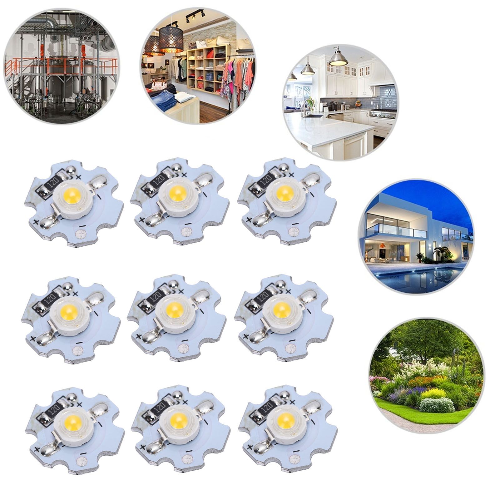 25Pcs 0.5W 5V High Power LED Lamp Bead Light Source Chip with Aluminum view 12