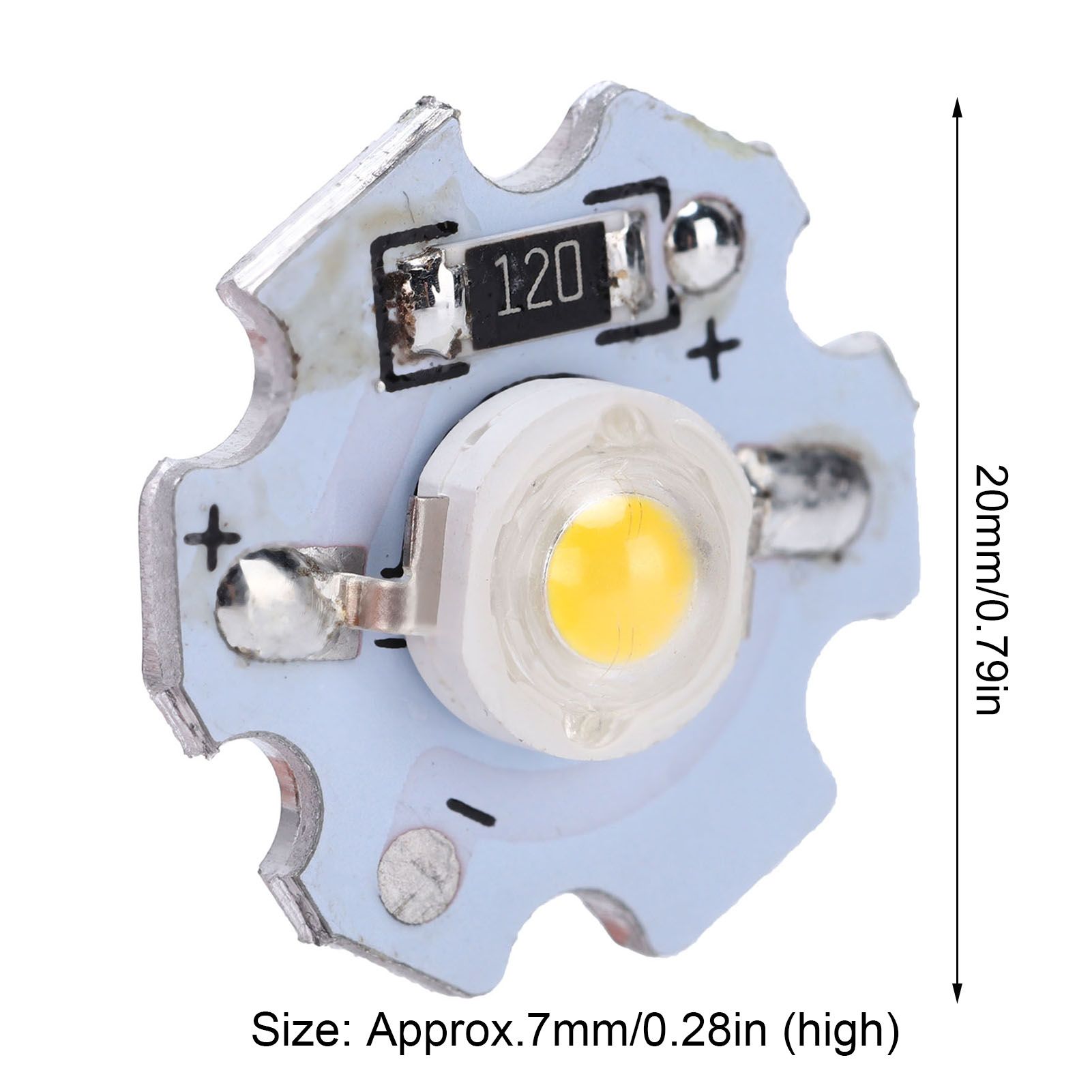 25Pcs 0.5W 5V High Power LED Lamp Bead Light Source Chip with Aluminum view 13