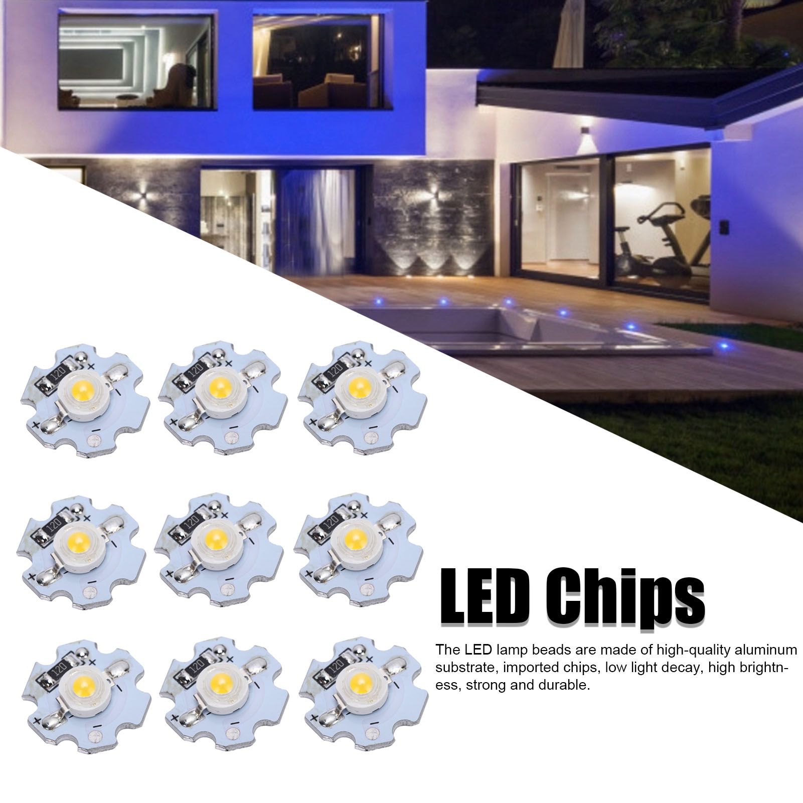 25Pcs 0.5W 5V High Power LED Lamp Bead Light Source Chip with Aluminum view 14