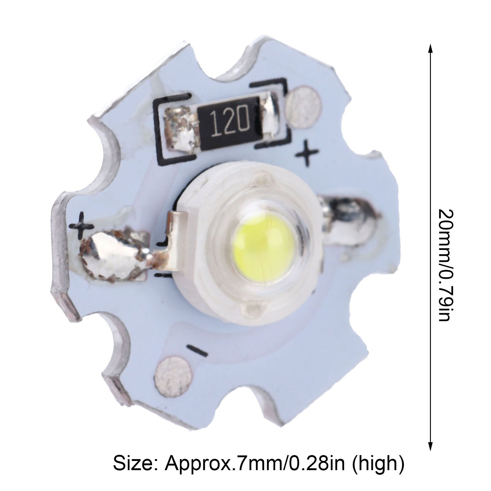 25Pcs 0.5W 5V High Power LED Lamp Bead Light Source Chip with Aluminum view 13