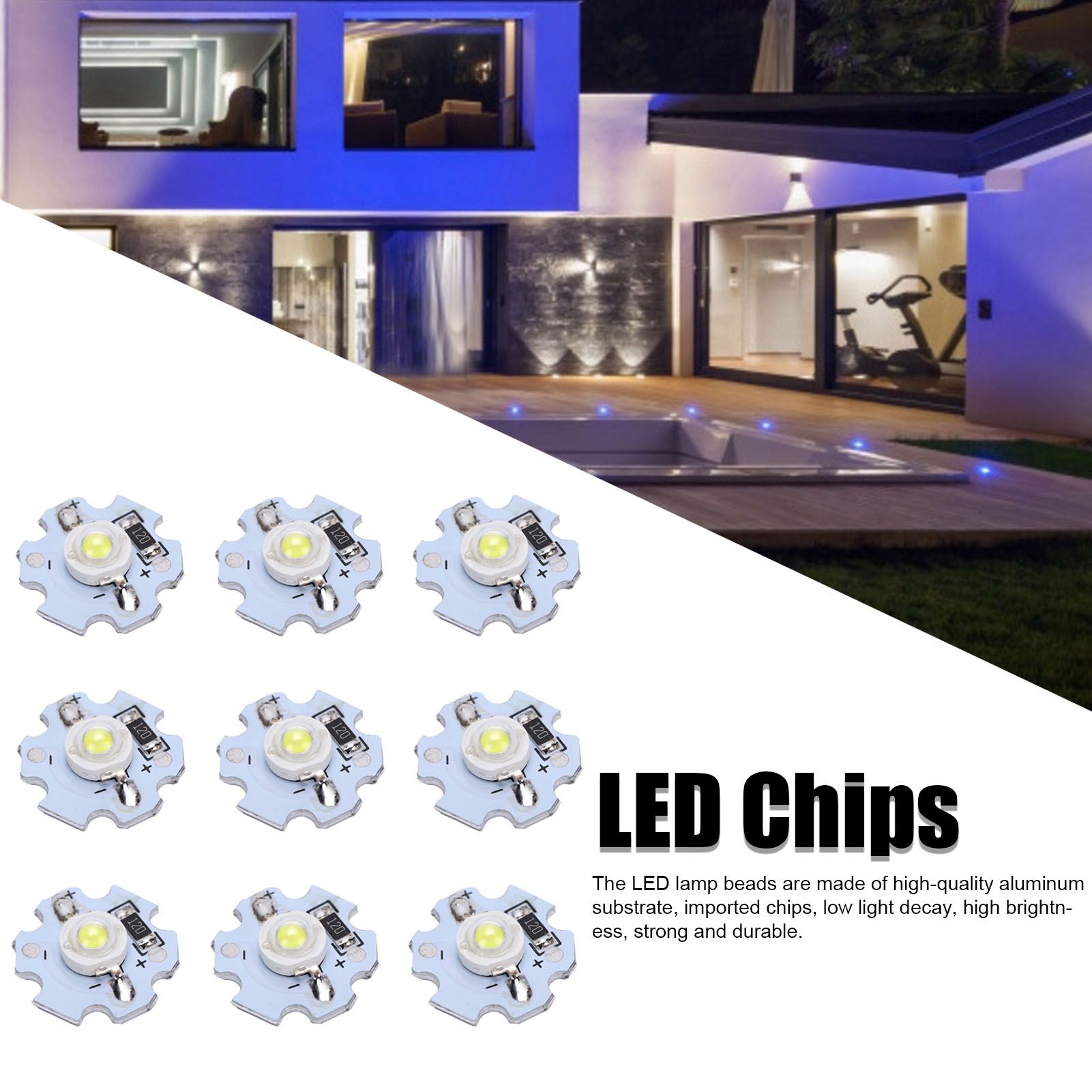 25Pcs 0.5W 5V High Power LED Lamp Bead Light Source Chip with Aluminum view 14