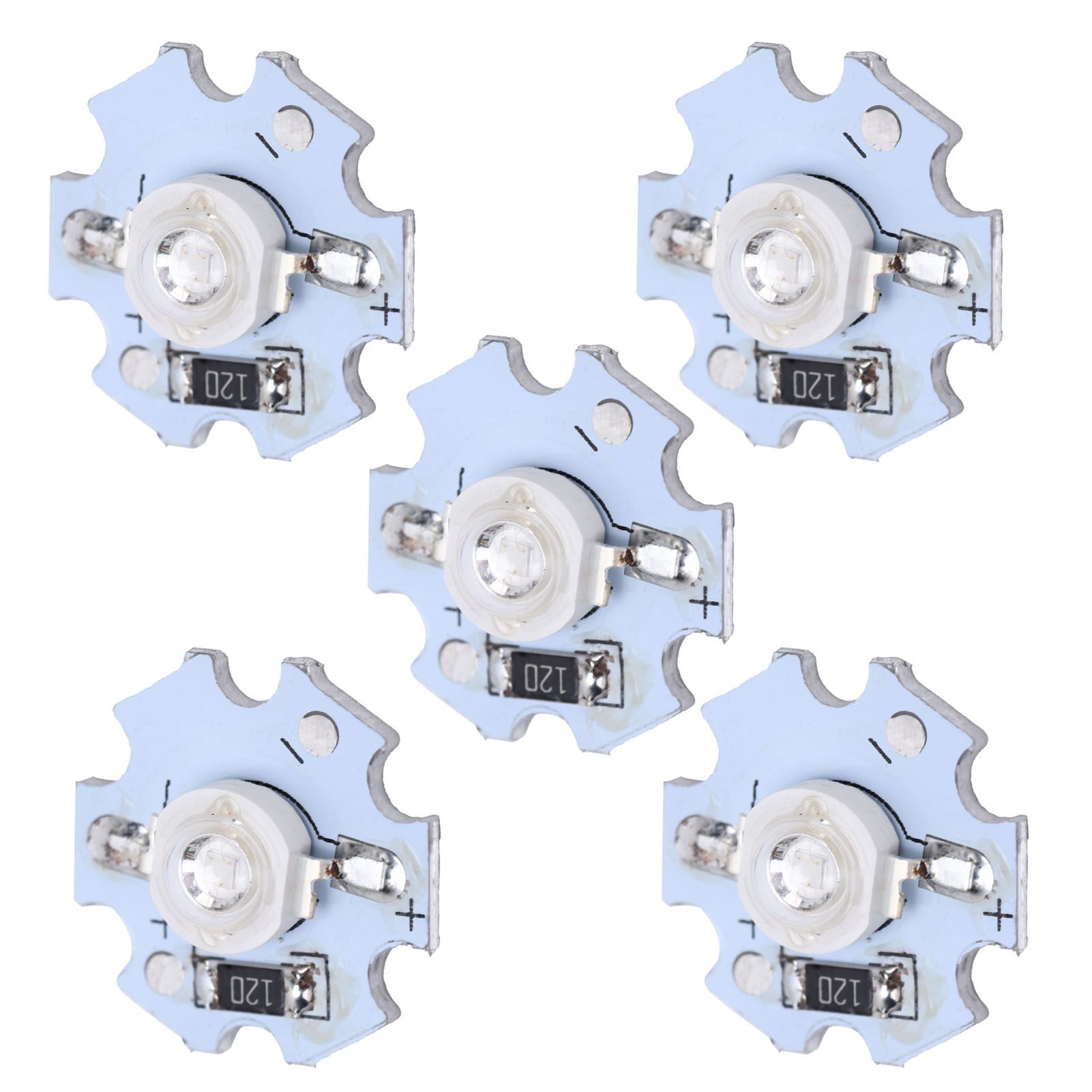 25Pcs 0.5W 5V High Power LED Lamp Bead Light Source Chip with Aluminum PlateUV view 5