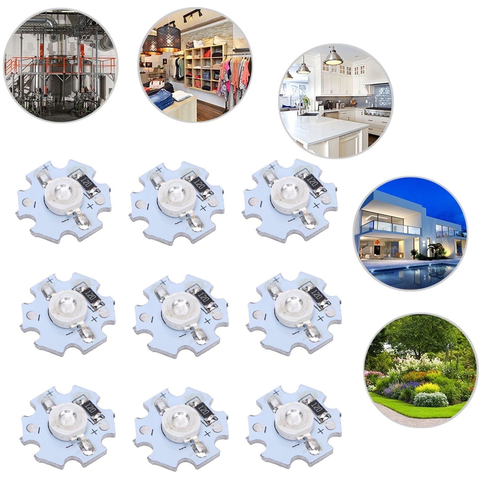 25Pcs 0.5W 5V High Power LED Lamp Bead Light Source Chip with Aluminum PlateUV view 11