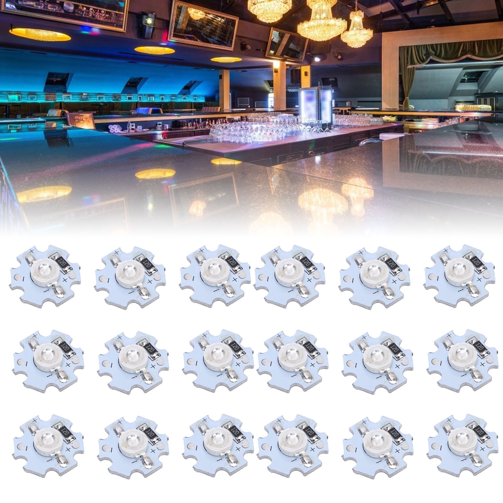 25Pcs 0.5W 5V High Power LED Lamp Bead Light Source Chip with Aluminum PlateUV view 12