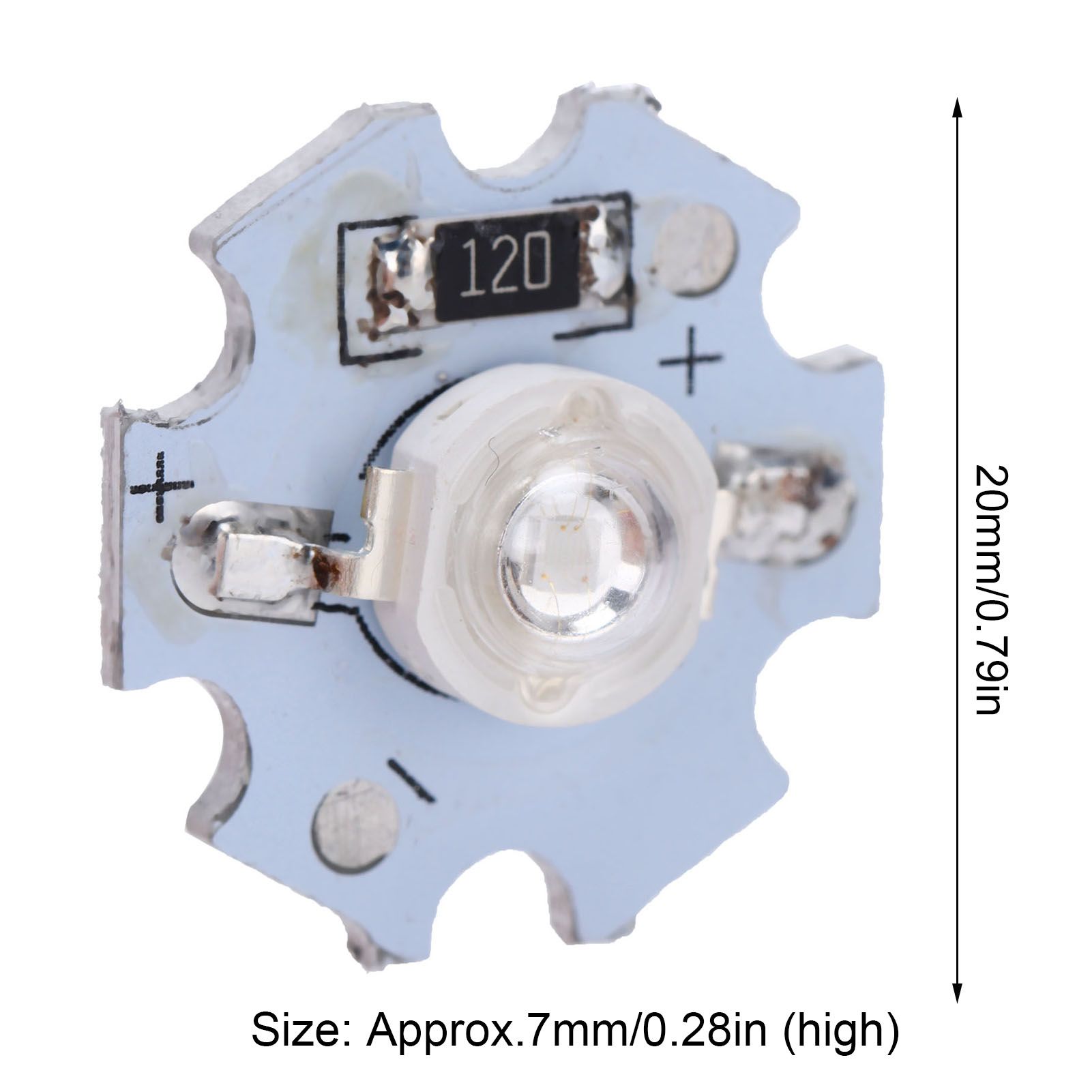 25Pcs 0.5W 5V High Power LED Lamp Bead Light Source Chip with Aluminum PlateUV view 13