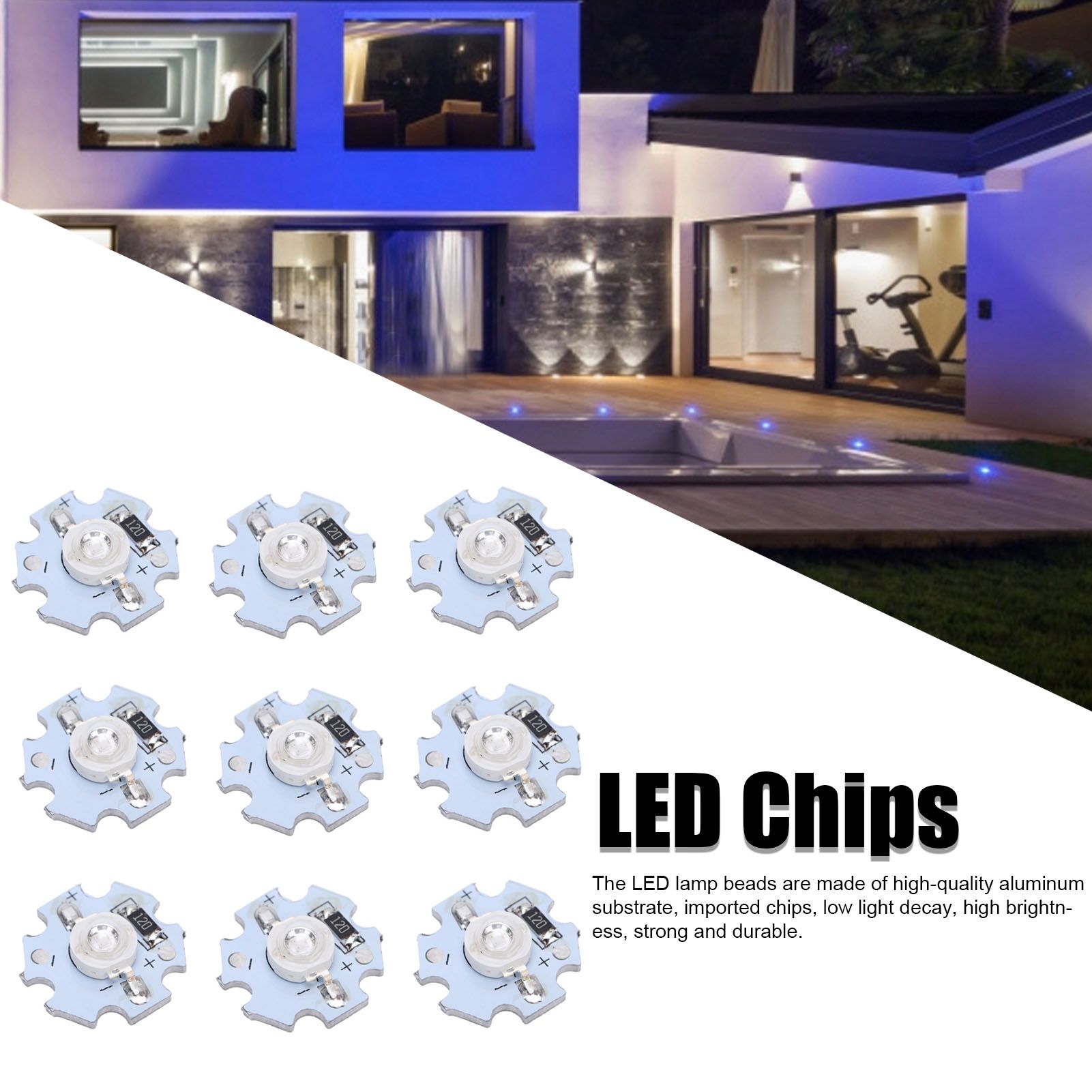 25Pcs 0.5W 5V High Power LED Lamp Bead Light Source Chip with Aluminum PlateUV view 14