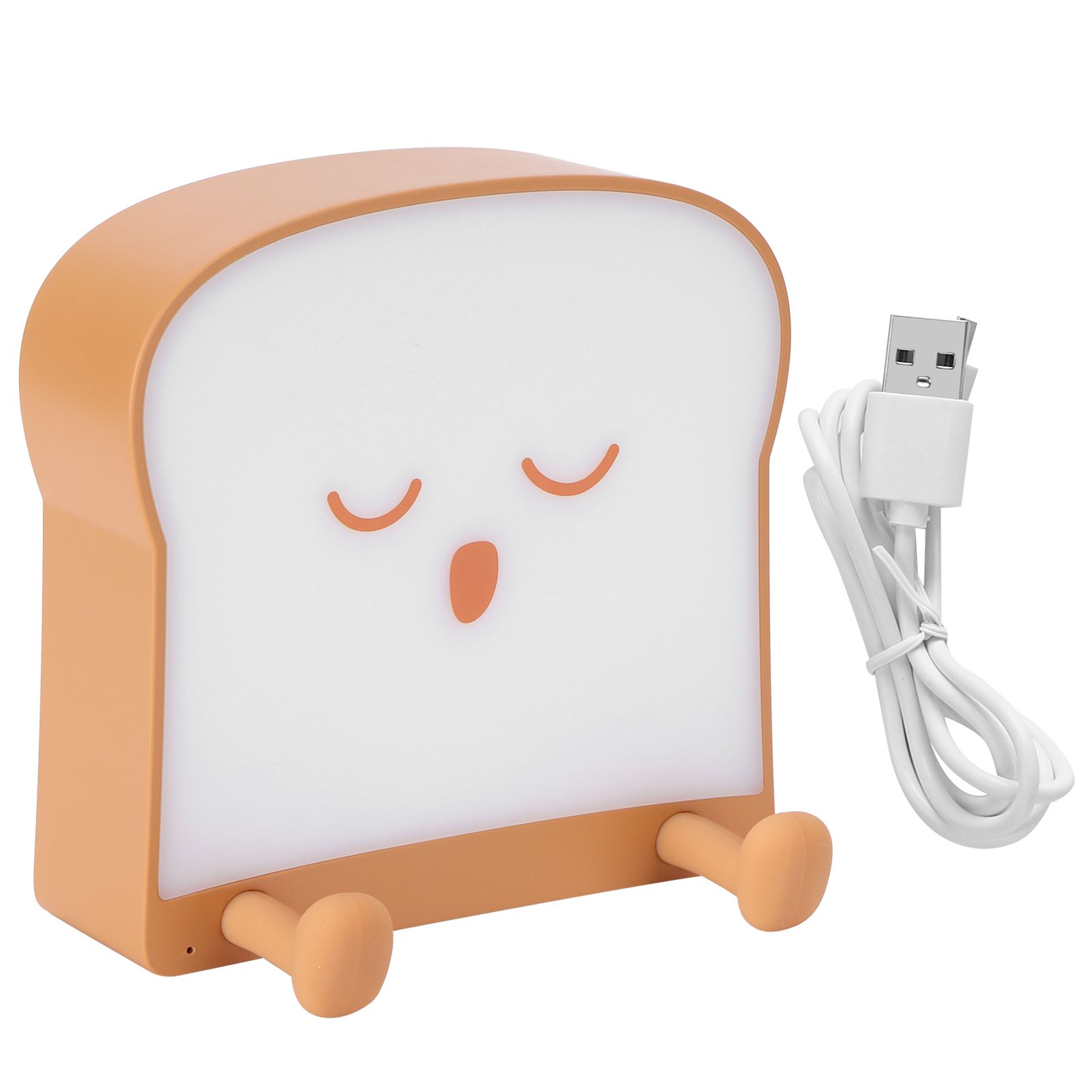 USB Night Light Mini Cute Cartoon Bread‑Shaped Bedside Lamp Phone Holder Stand — image 1