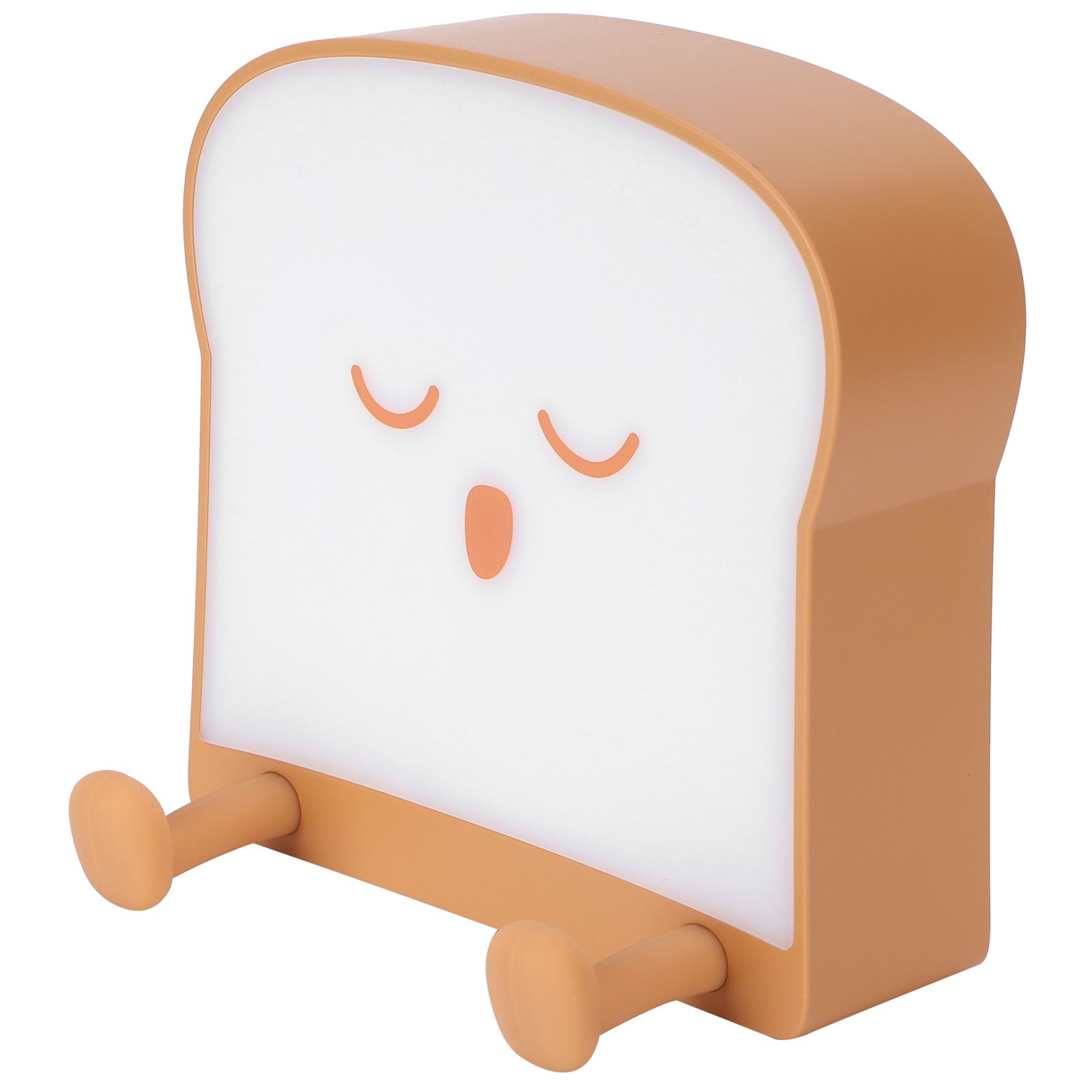 USB Night Light Mini Cute Cartoon Bread‑Shaped Bedside Lamp Phone Holder Stand view 2