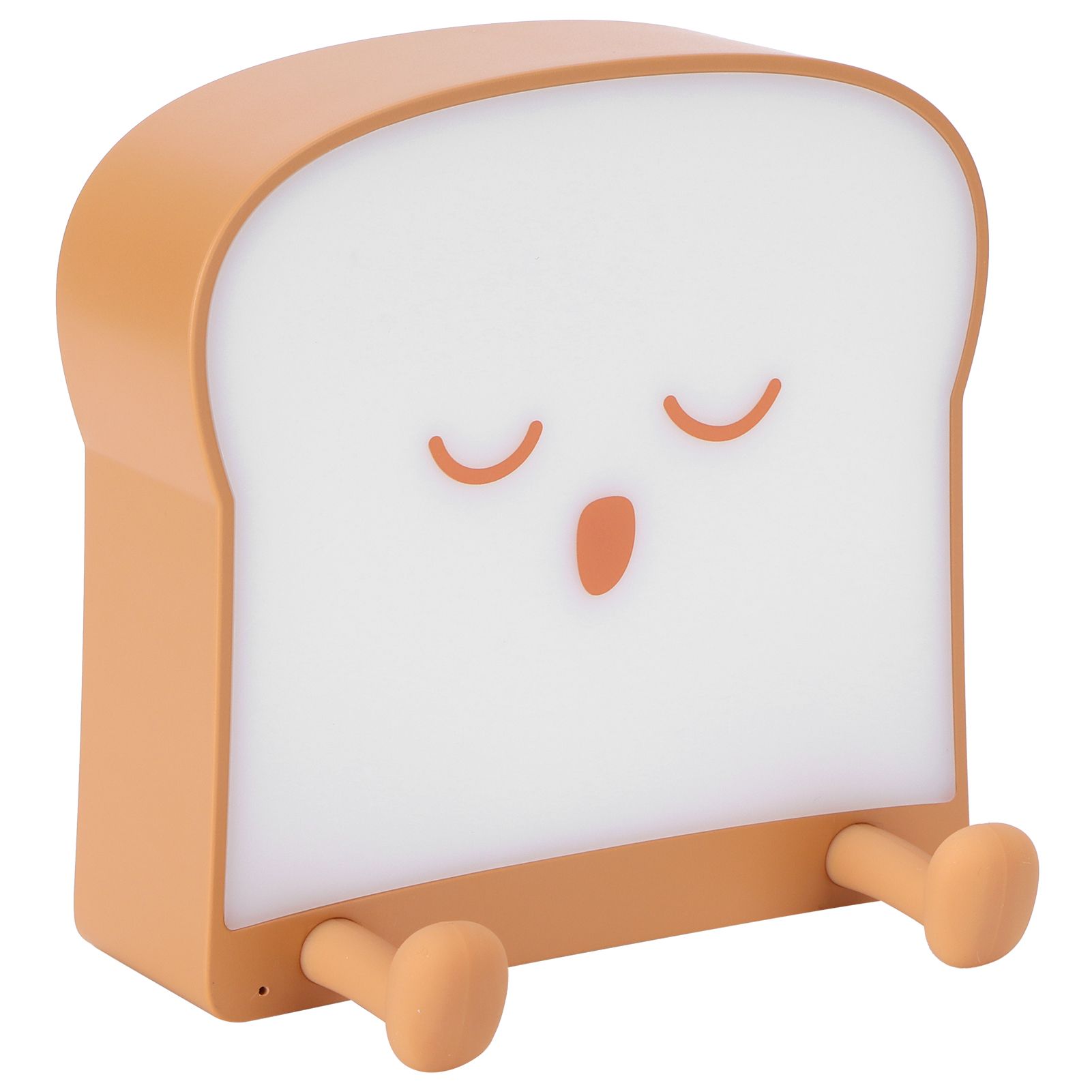 USB Night Light Mini Cute Cartoon Bread‑Shaped Bedside Lamp Phone Holder Stand view 3