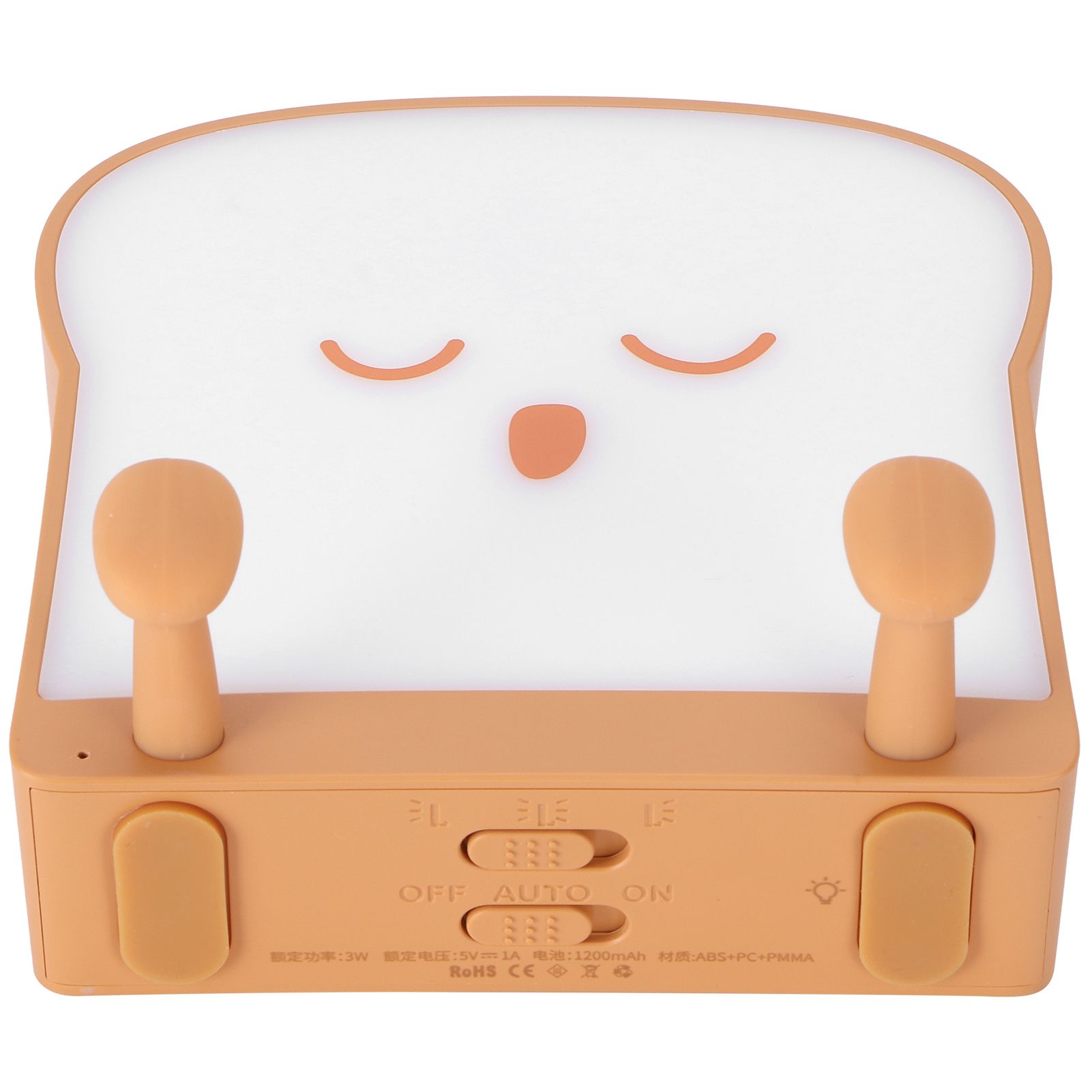 USB Night Light Mini Cute Cartoon Bread‑Shaped Bedside Lamp Phone Holder Stand view 5