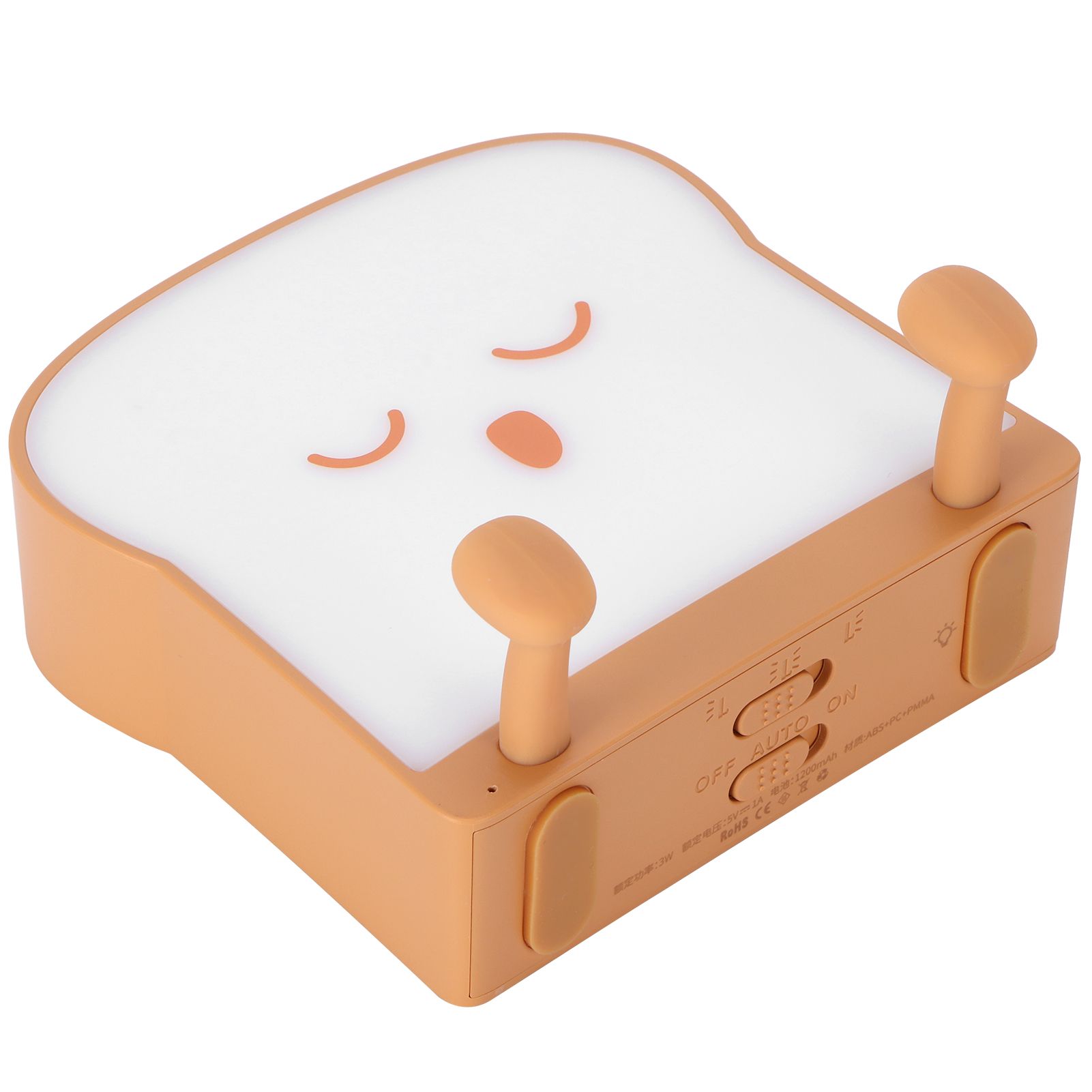 USB Night Light Mini Cute Cartoon Bread‑Shaped Bedside Lamp Phone Holder Stand view 6