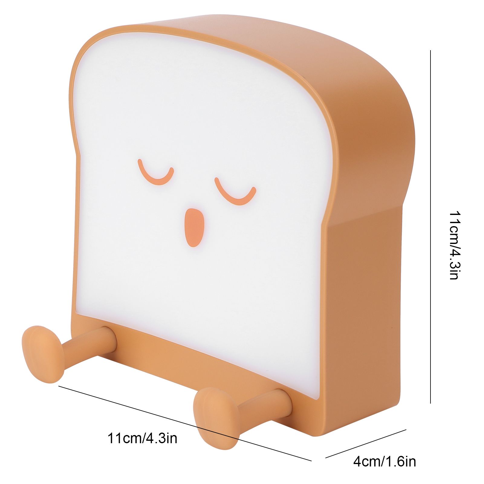 USB Night Light Mini Cute Cartoon Bread‑Shaped Bedside Lamp Phone Holder Stand view 15