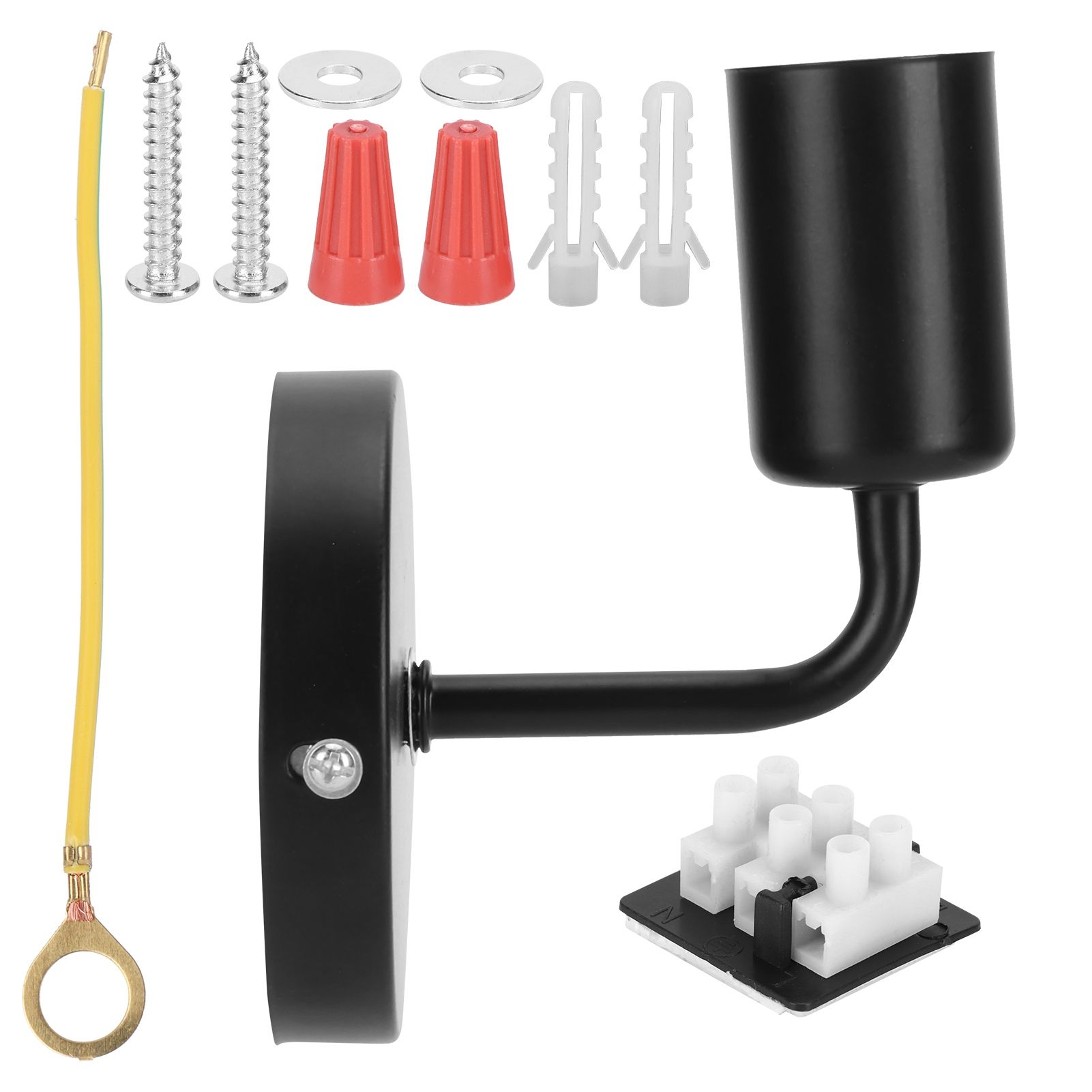 E27 Black Wall Lamp Retro Single Head Wall Light Fixture for Bedside Corridor — image 1