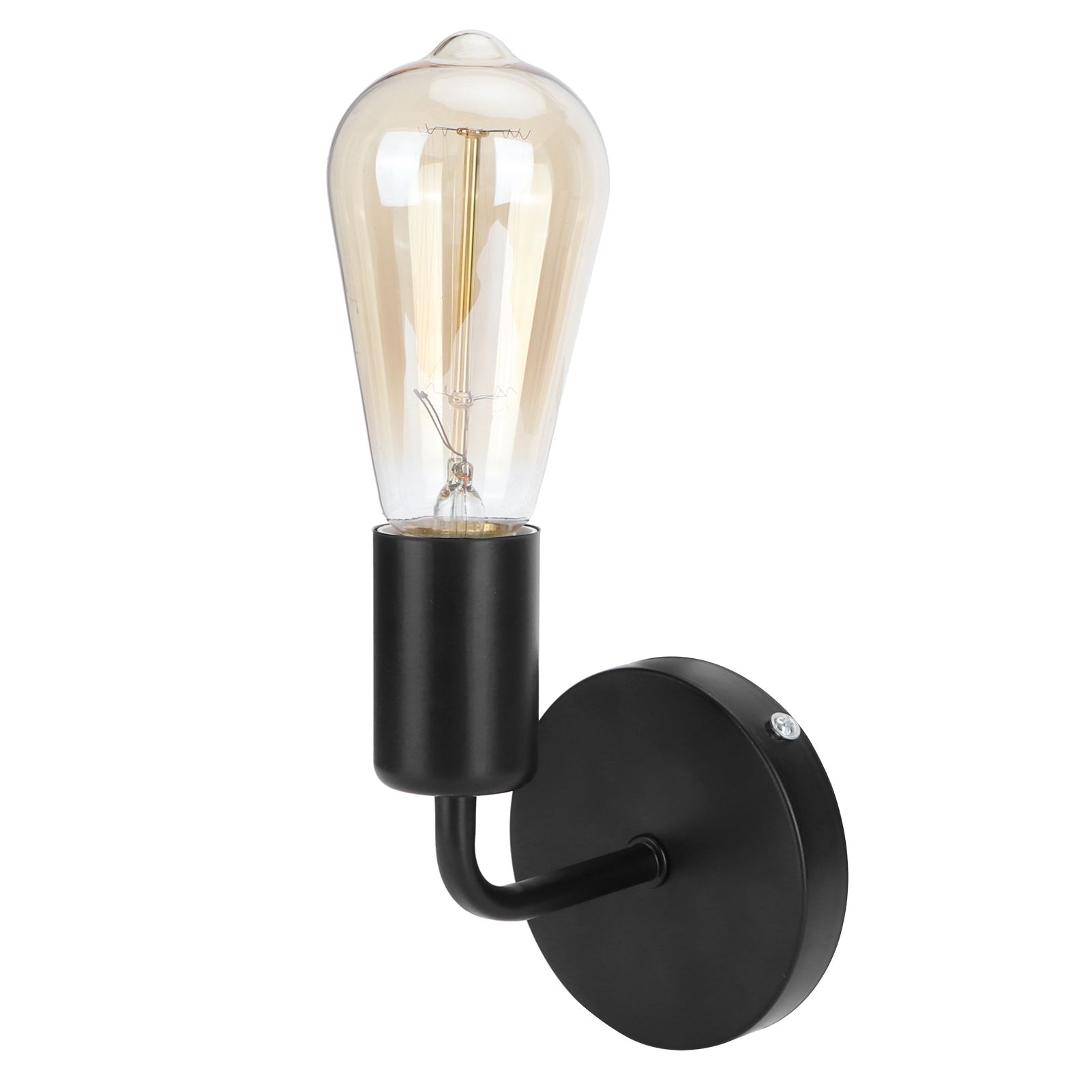 E27 Black Wall Lamp Retro Single Head Wall Light Fixture for Bedside Corridor view 7