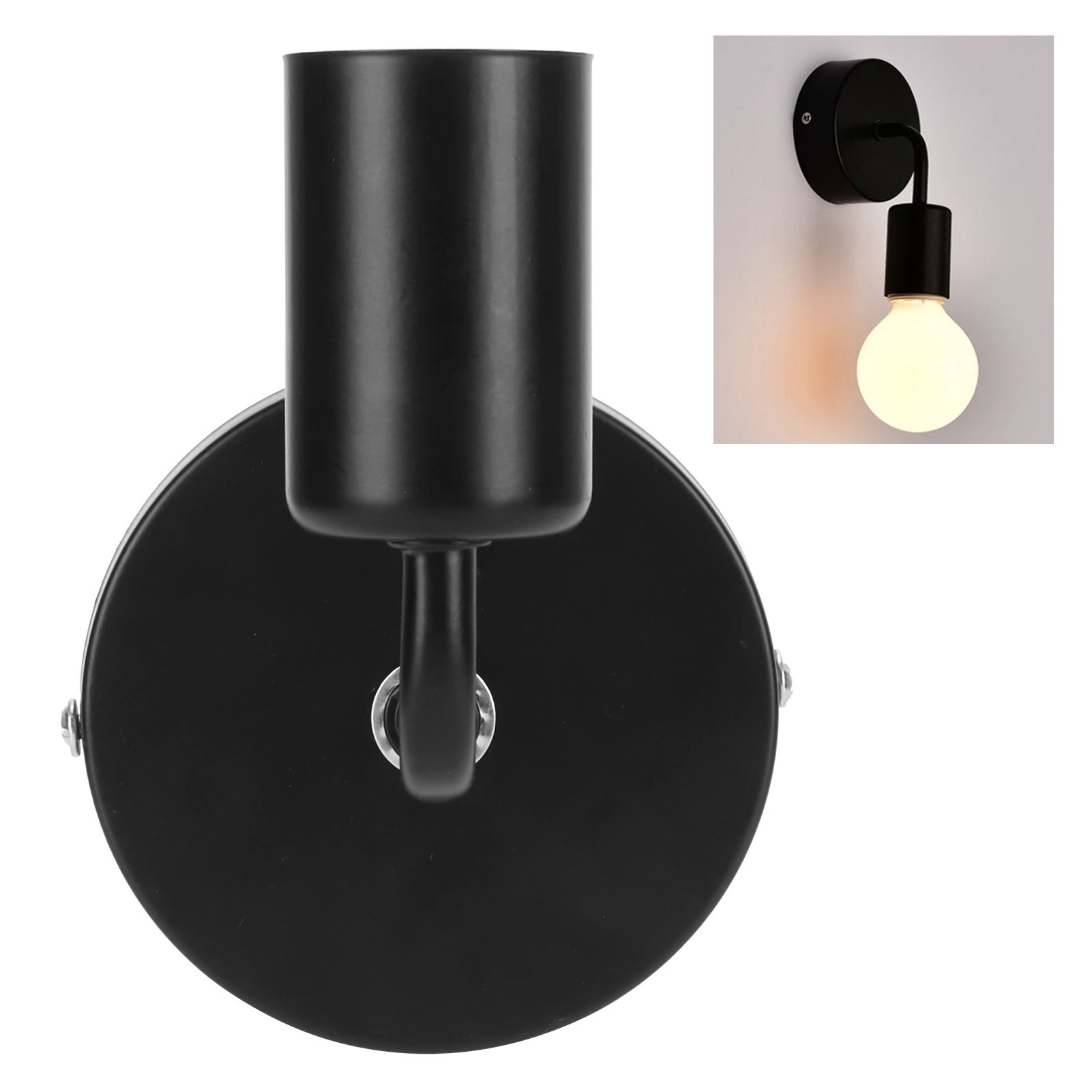 E27 Black Wall Lamp Retro Single Head Wall Light Fixture for Bedside Corridor view 10