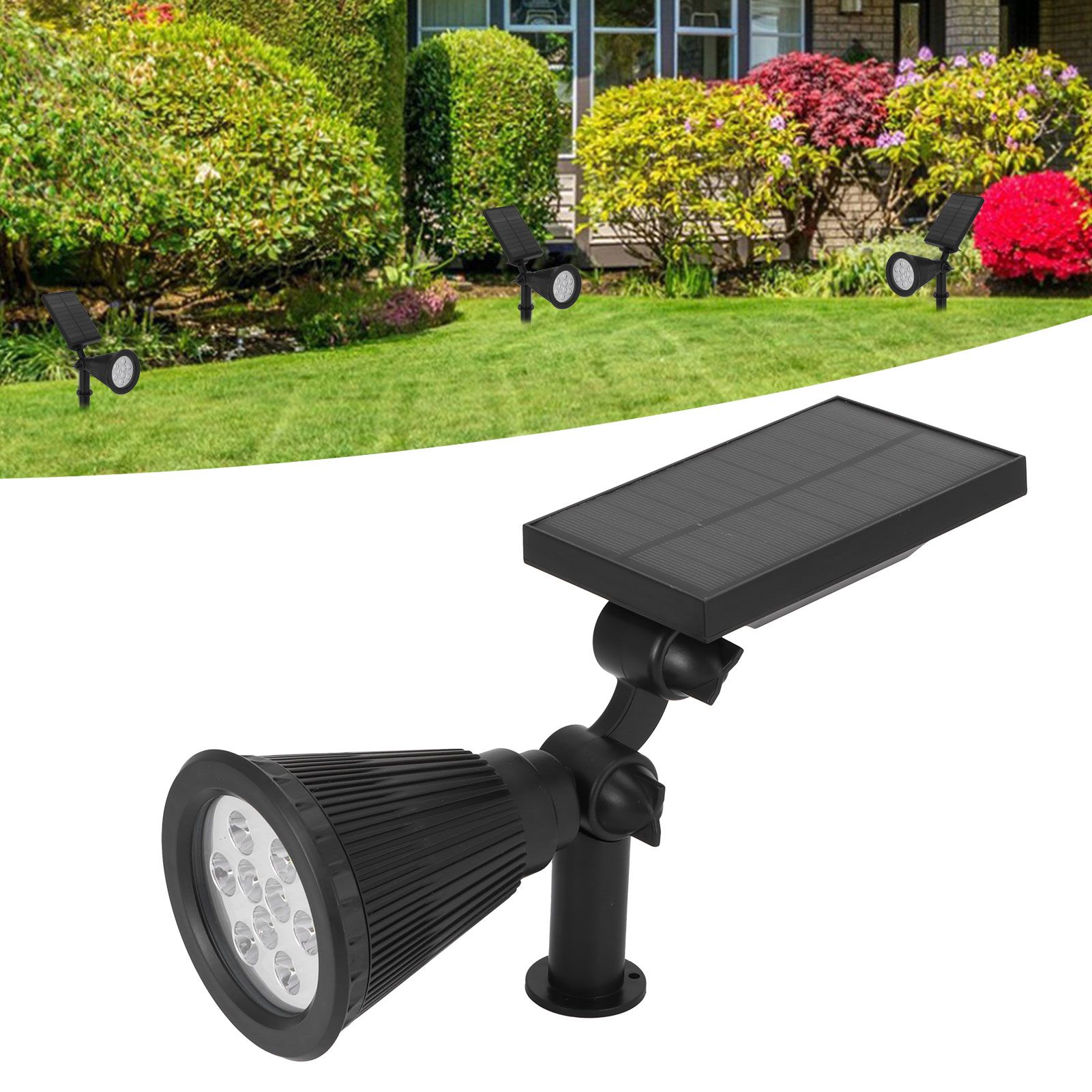 9LED Chips Solar Spotlights LED Solar Landscape Lights for Outdoor Garden view 9