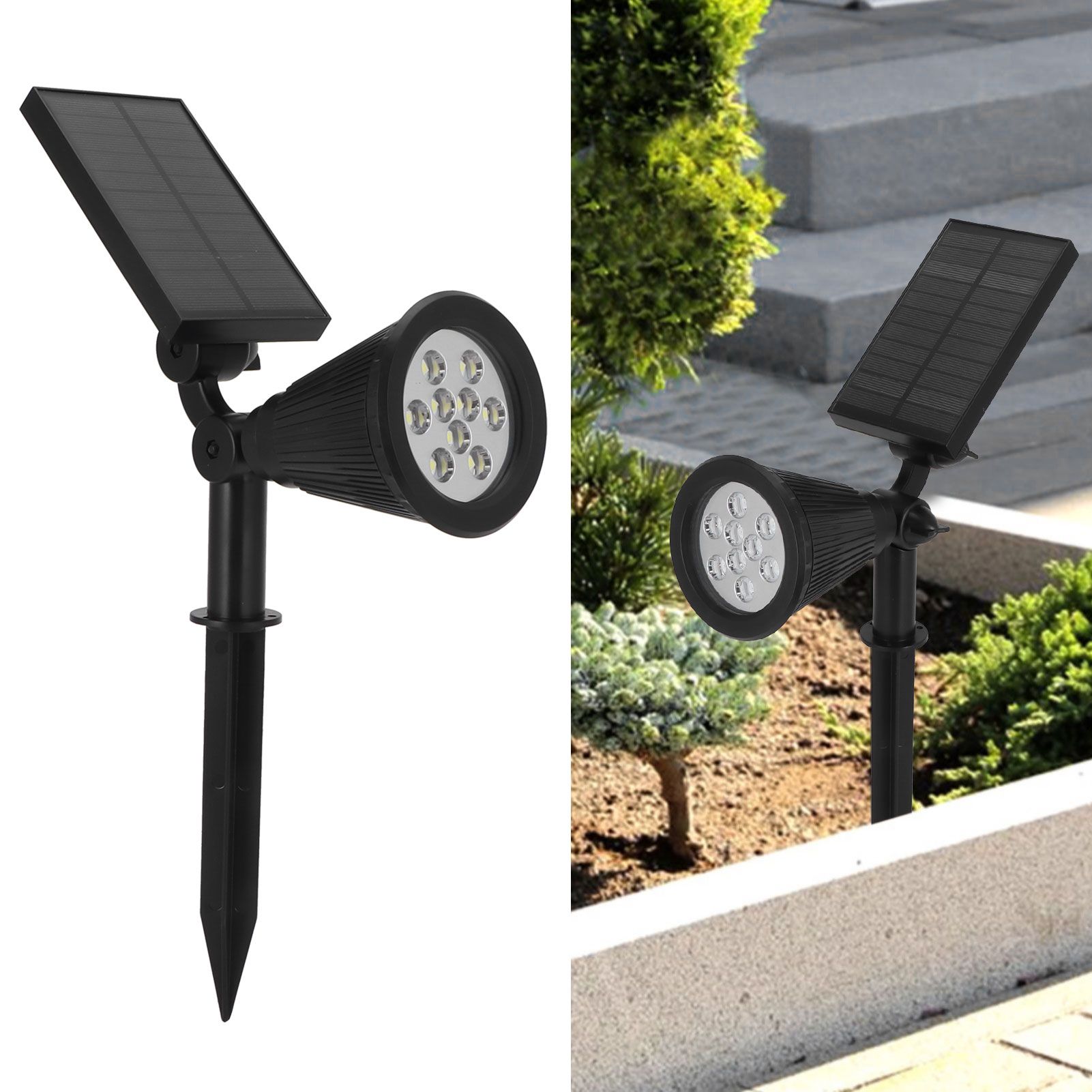 9LED Chips Solar Spotlights LED Solar Landscape Lights for Outdoor Garden view 10