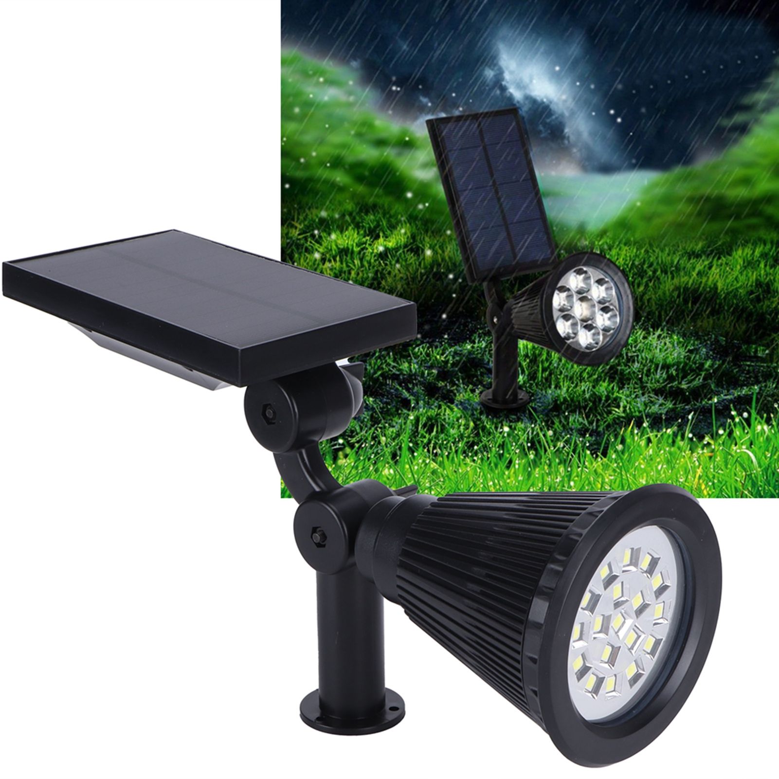 LED Solar Lawn Lights Spotlights with 18pcs Chips for Outdoor Garden Park Yard view 9