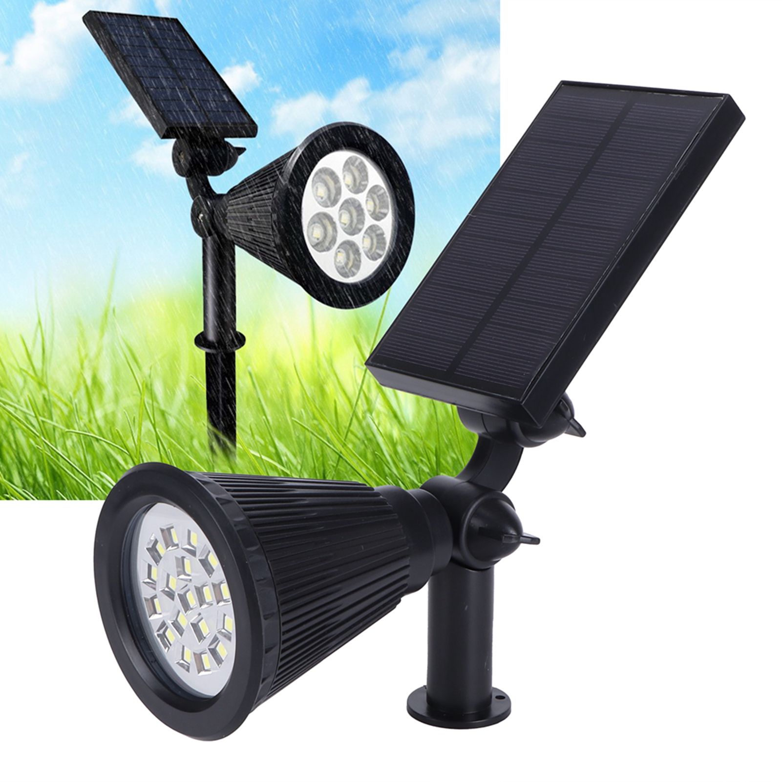 LED Solar Lawn Lights Spotlights with 18pcs Chips for Outdoor Garden Park Yard view 10