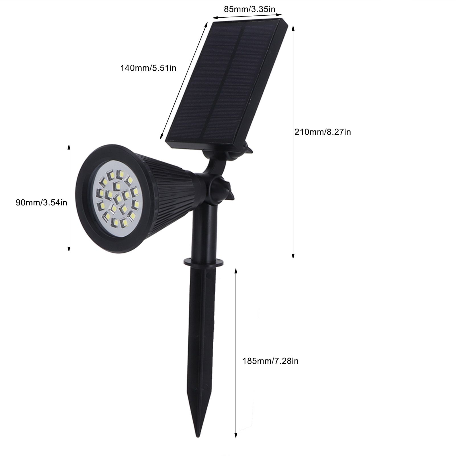 LED Solar Lawn Lights Spotlights with 18pcs Chips for Outdoor Garden Park Yard view 14
