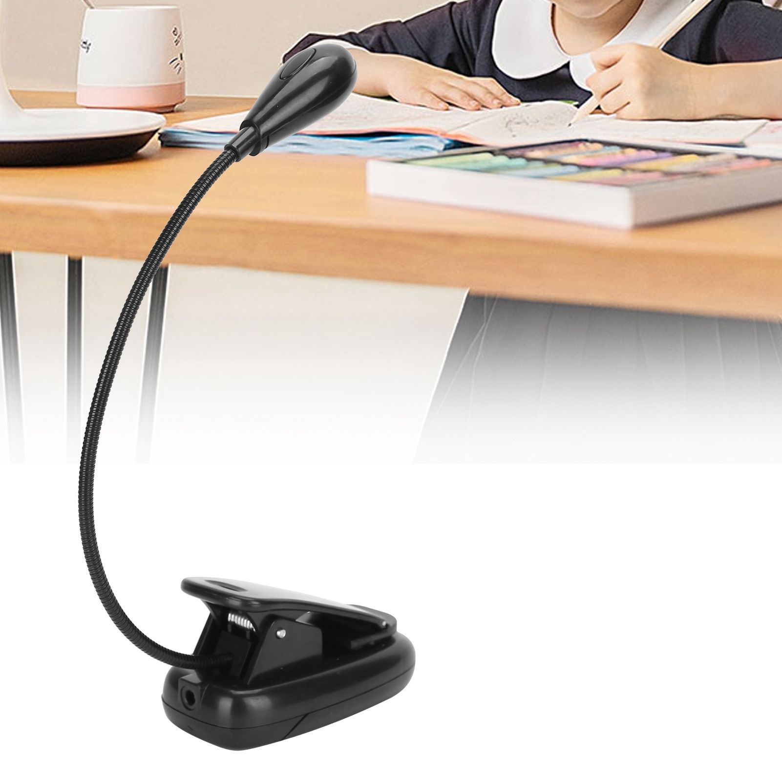 LED Clip Light 360 Degrees Rotation 5000K‑6000K Reading Clamp Light White Light view 9