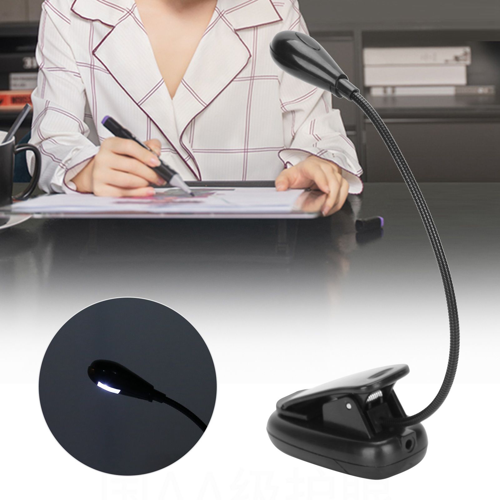 LED Clip Light 360 Degrees Rotation 5000K‑6000K Reading Clamp Light White Light view 10