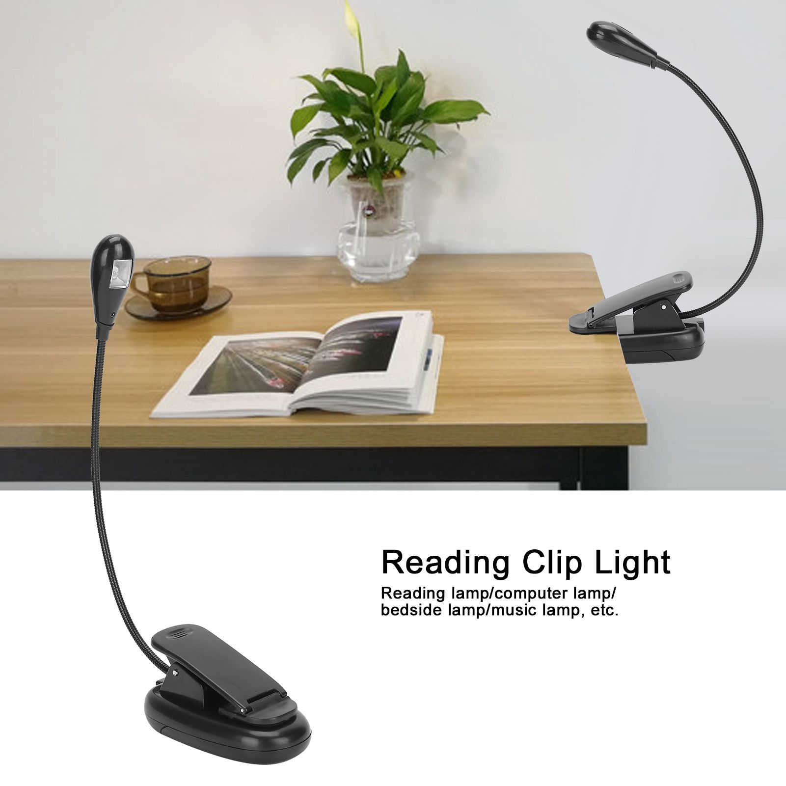 LED Clip Light 360 Degrees Rotation 5000K‑6000K Reading Clamp Light White Light view 12