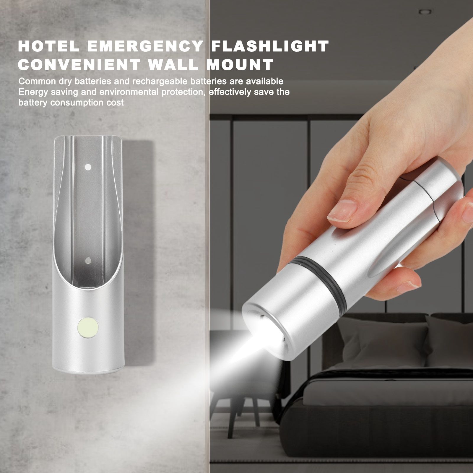 Portable Flashlight Wall Hanging Highlight LED Flashlight for Home Hotel view 15