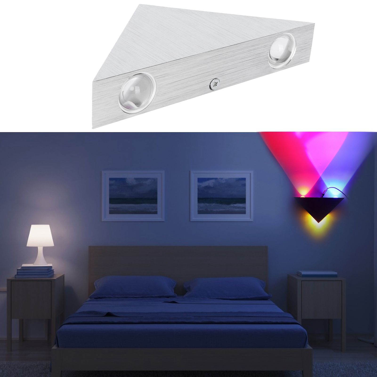 LED Wall Light 9W Modern Aluminum Triangular Lamp for Bedroom Corridor Hallway view 12