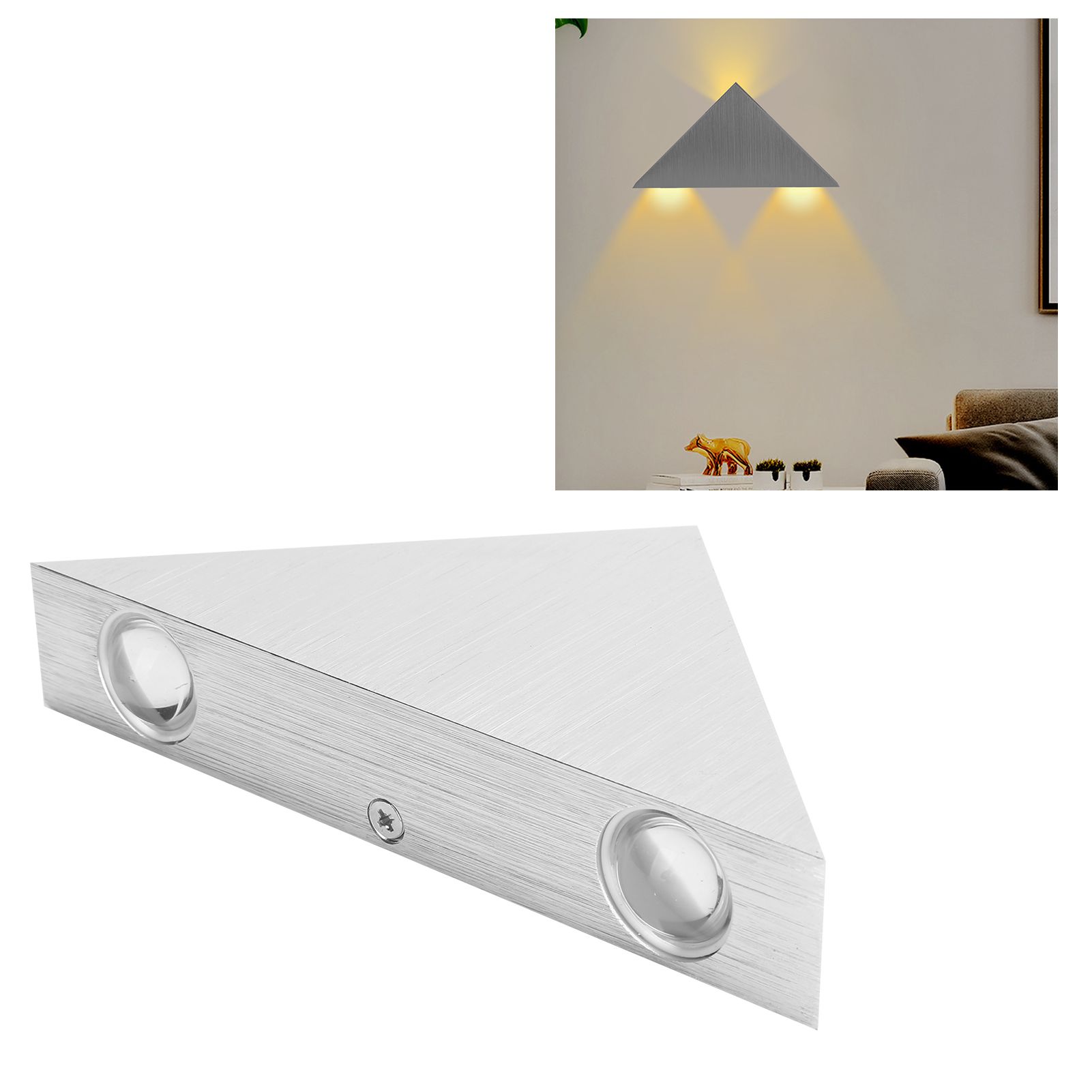 Triangular Wall Light LED Bedside Lamp for Corridor Background Wall 9W Warm view 12