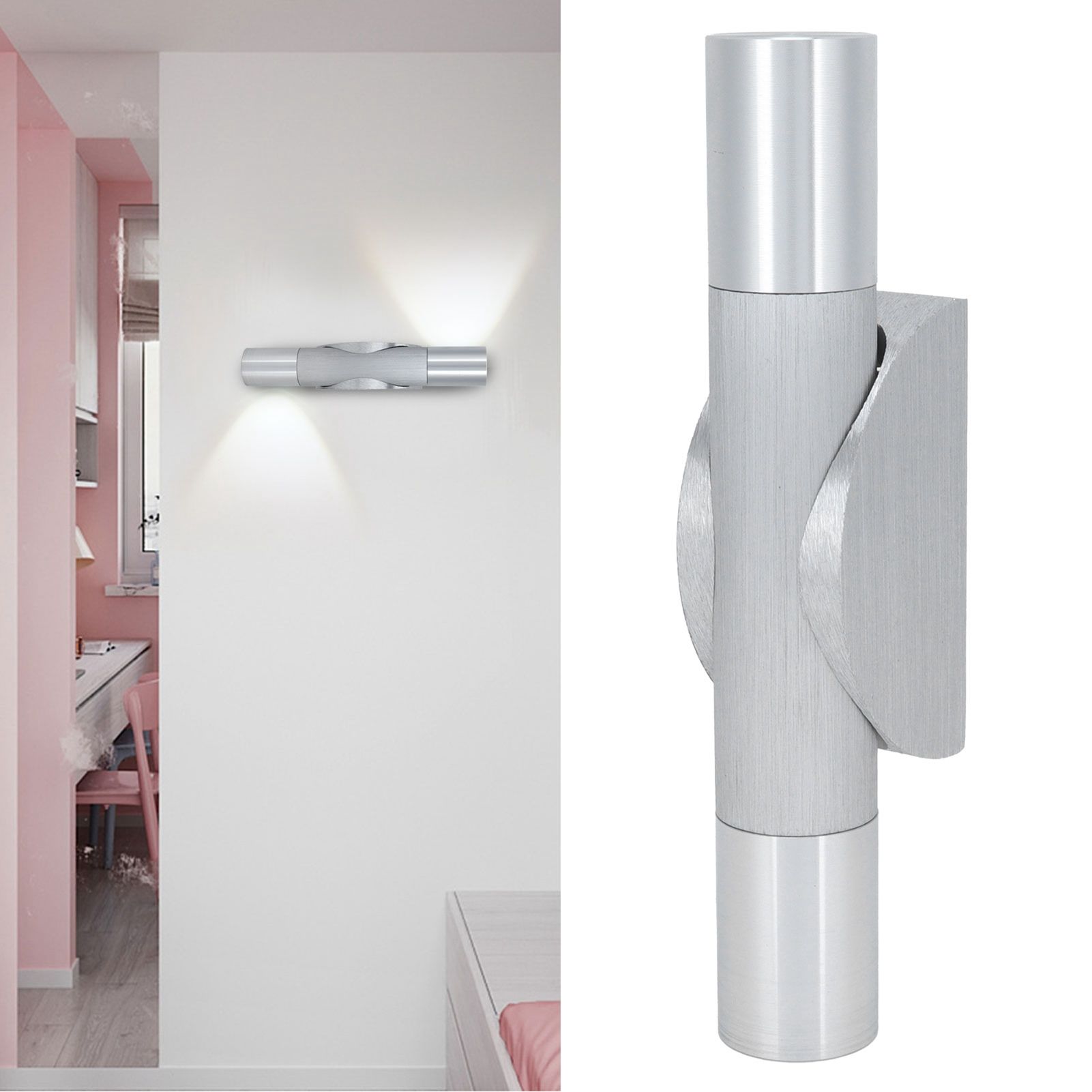Double Heads Wall Light 360° Rotatable Wall Lamp Bedside Lamp for Corridor view 11