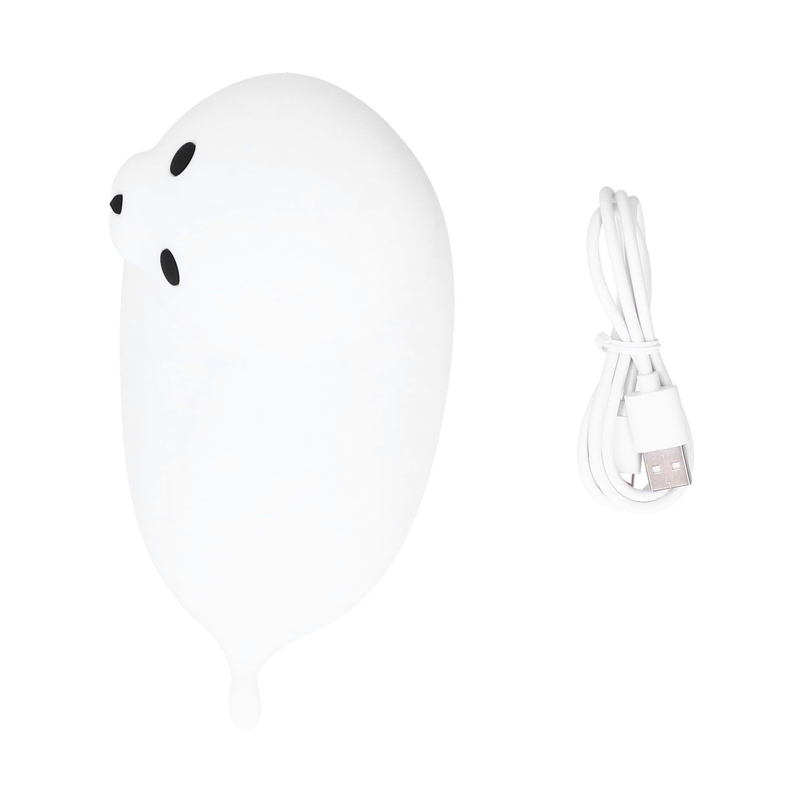 Silicone Bedside Lamp 1.3W Innovative USB Night Light with Colorful Lighting White — image 1