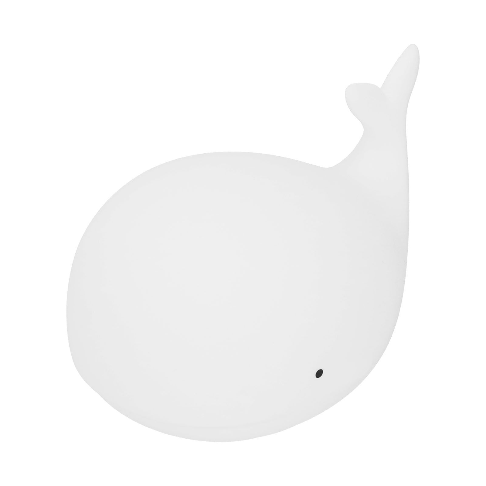 USB Night Light 1.3W Whale Shape 7-Colors Silicone Bedside Lamp for Home view 2