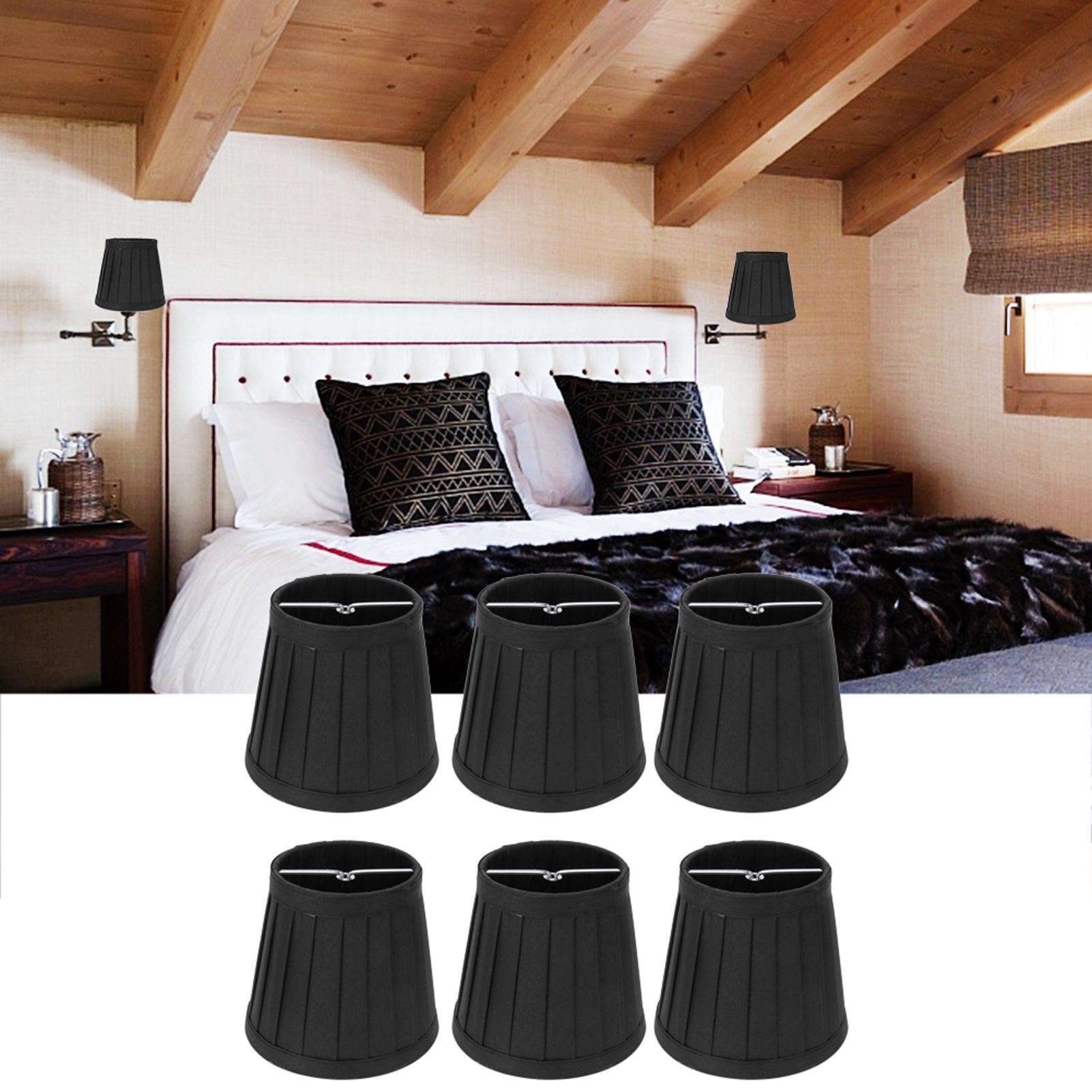 6PCS Modern Cloth Lampshade Chandelier Lamp Shades for E14 Wall Lamp Room Decor view 11