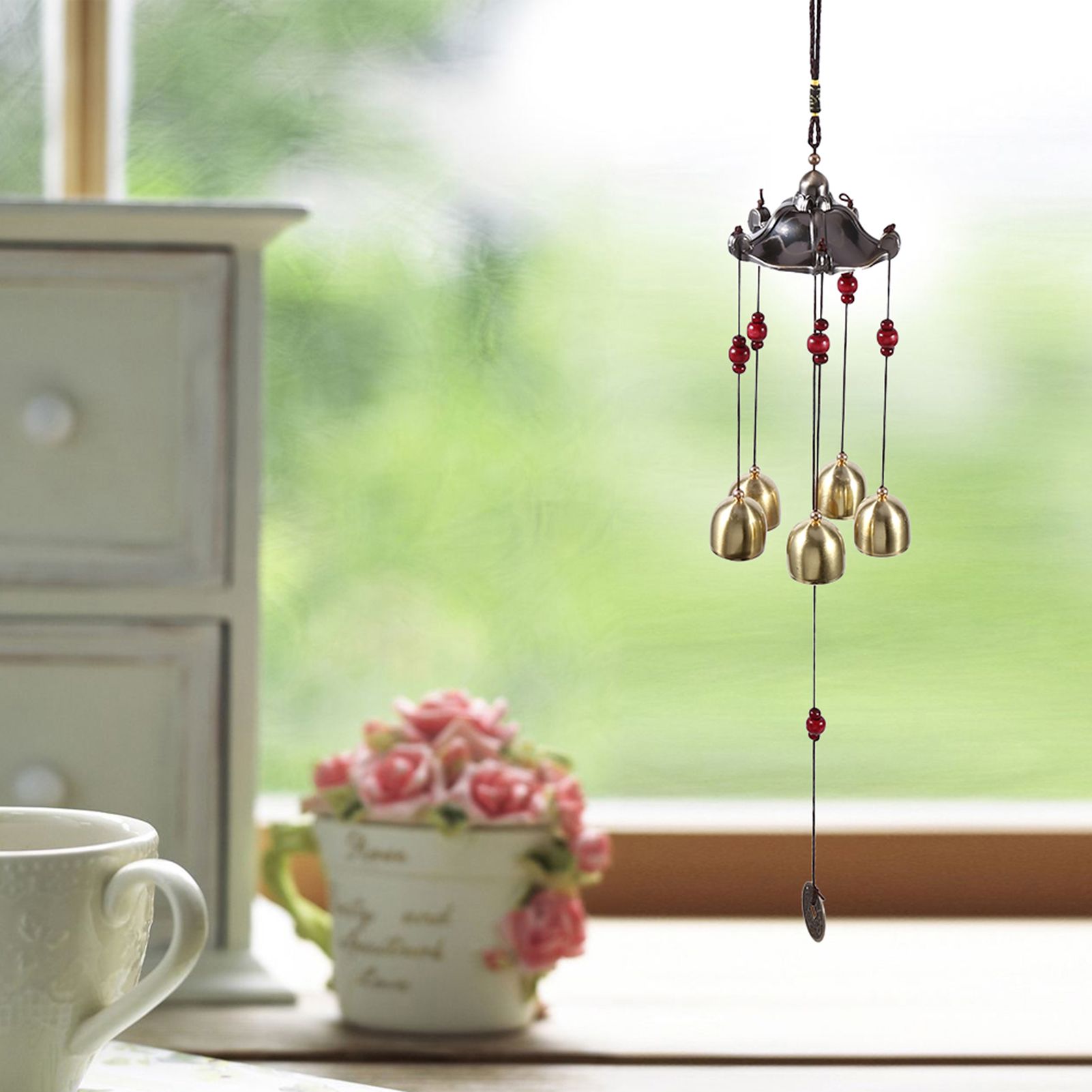 Best Wishes Lucky Metal Wind Chime Bell Outdoor Garden Classical Pavilion view 9