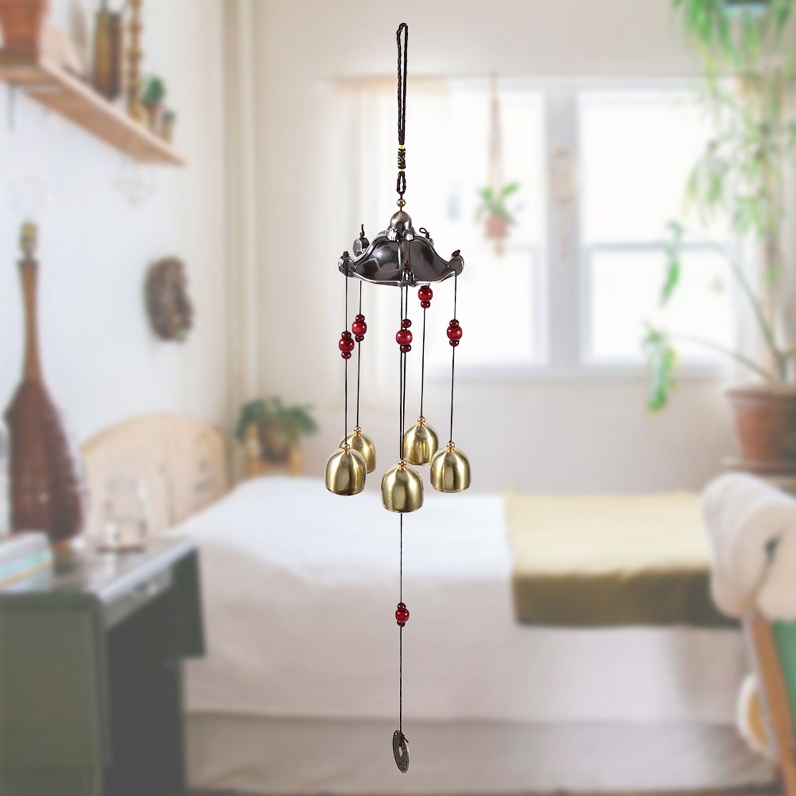 Best Wishes Lucky Metal Wind Chime Bell Outdoor Garden Classical Pavilion view 10