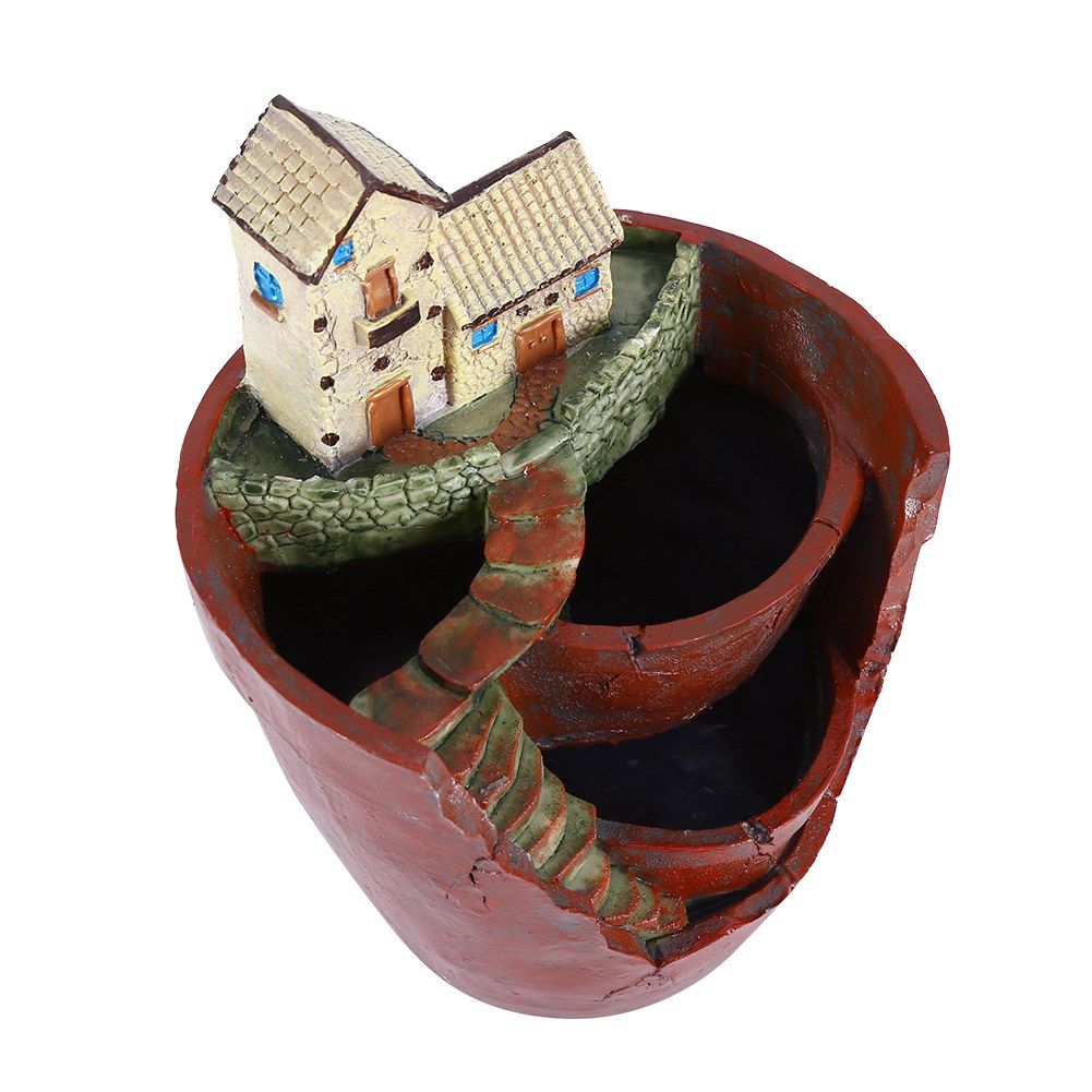 1pcs Hanging Garden Shape Resin Flower Pot For Planting Succulent Plants view 3