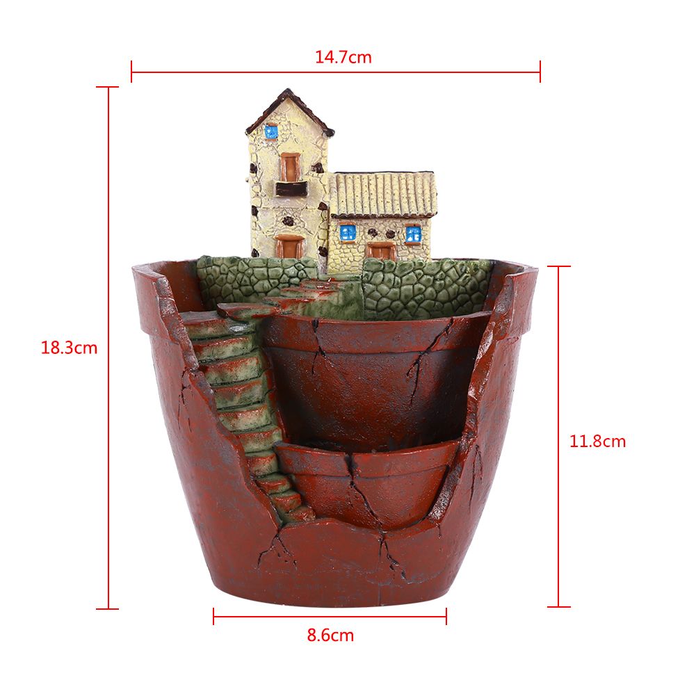 1pcs Hanging Garden Shape Resin Flower Pot For Planting Succulent Plants view 9