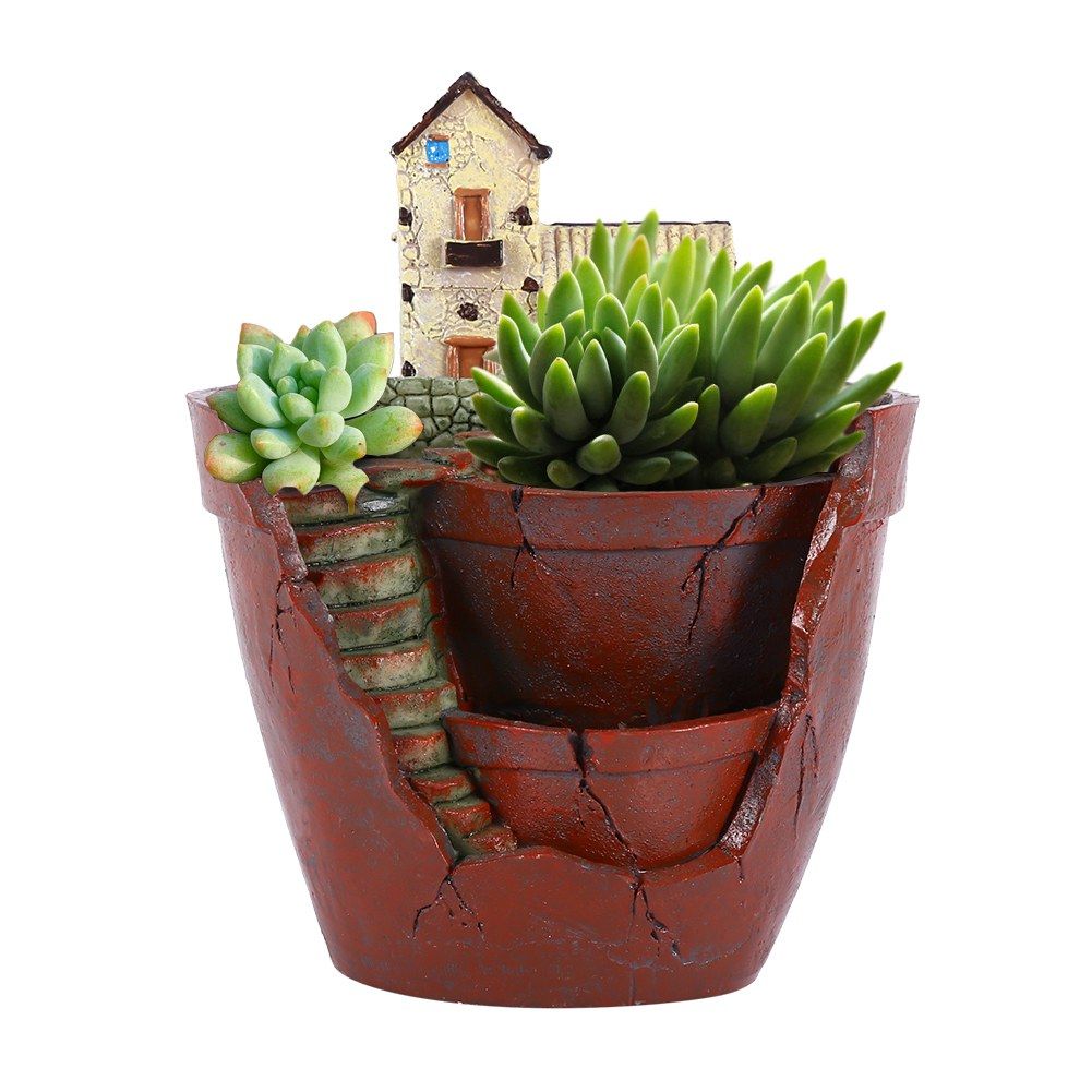1pcs Hanging Garden Shape Resin Flower Pot For Planting Succulent Plants view 10