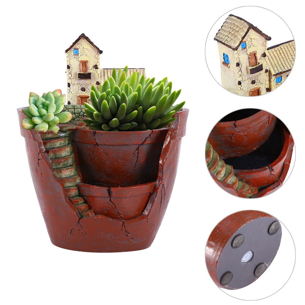 1pcs Hanging Garden Shape Resin Flower Pot For Planting Succulent Plants view 13