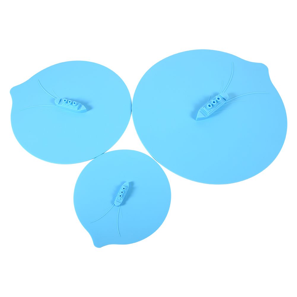 Set of 3pcs Unique Steam Ship Design Silicone Seal Cover Pot Mug Cup Lid view 3