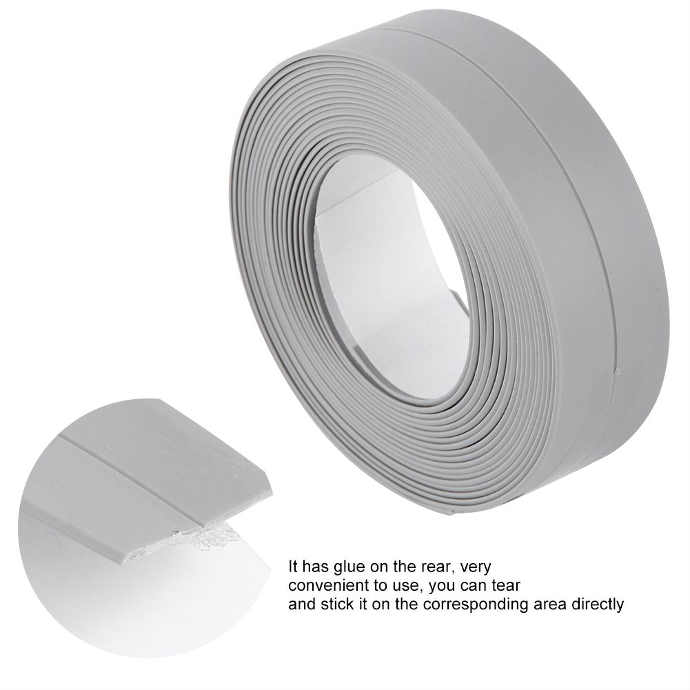 Self Adhesive Bath And Wall Sealing Strip Sink Basin Edge Trim Kitchen (Grey view 9