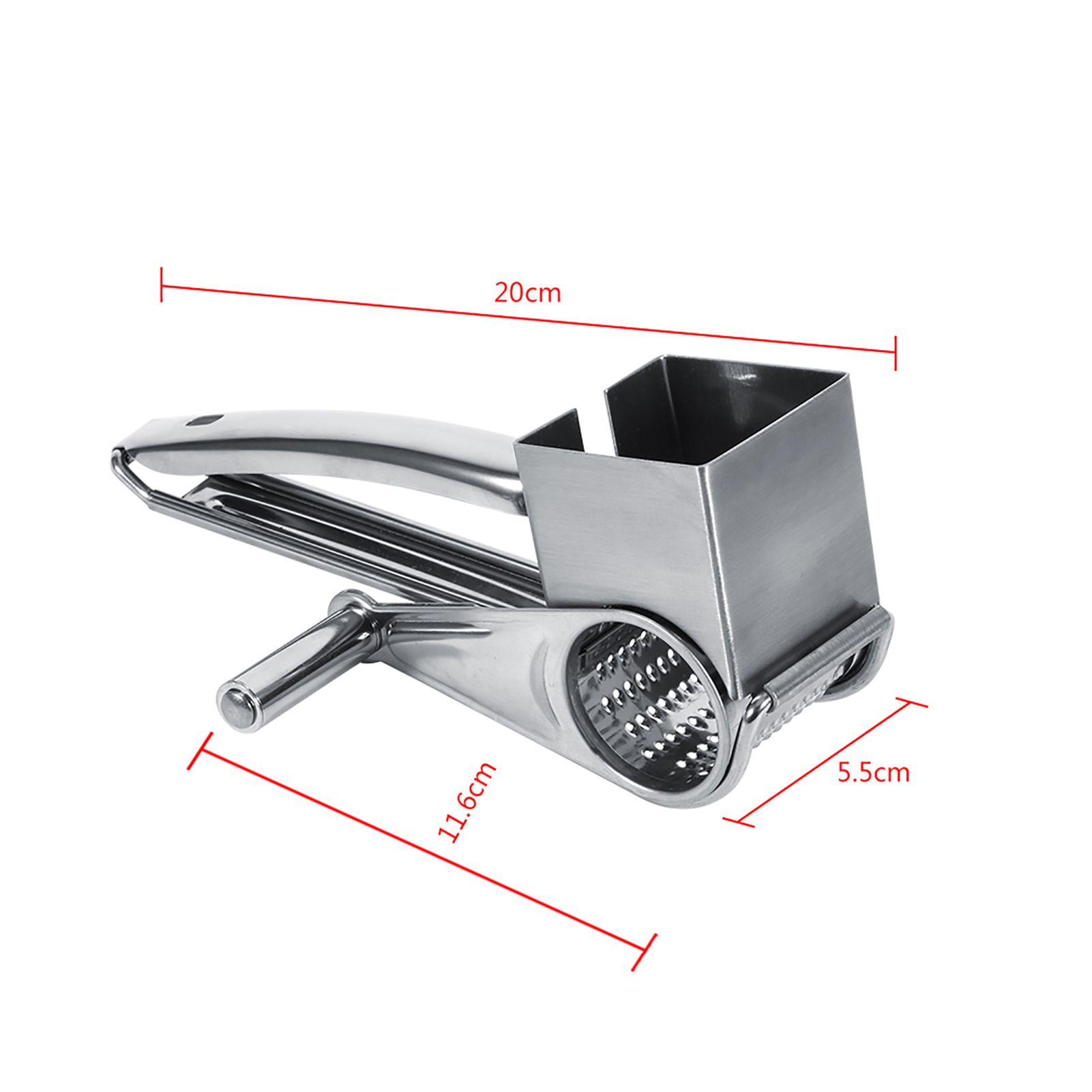 Multifunctional Kitchen Craft Rotary Stainless Steel Cheese Grater 1 Drums view 8
