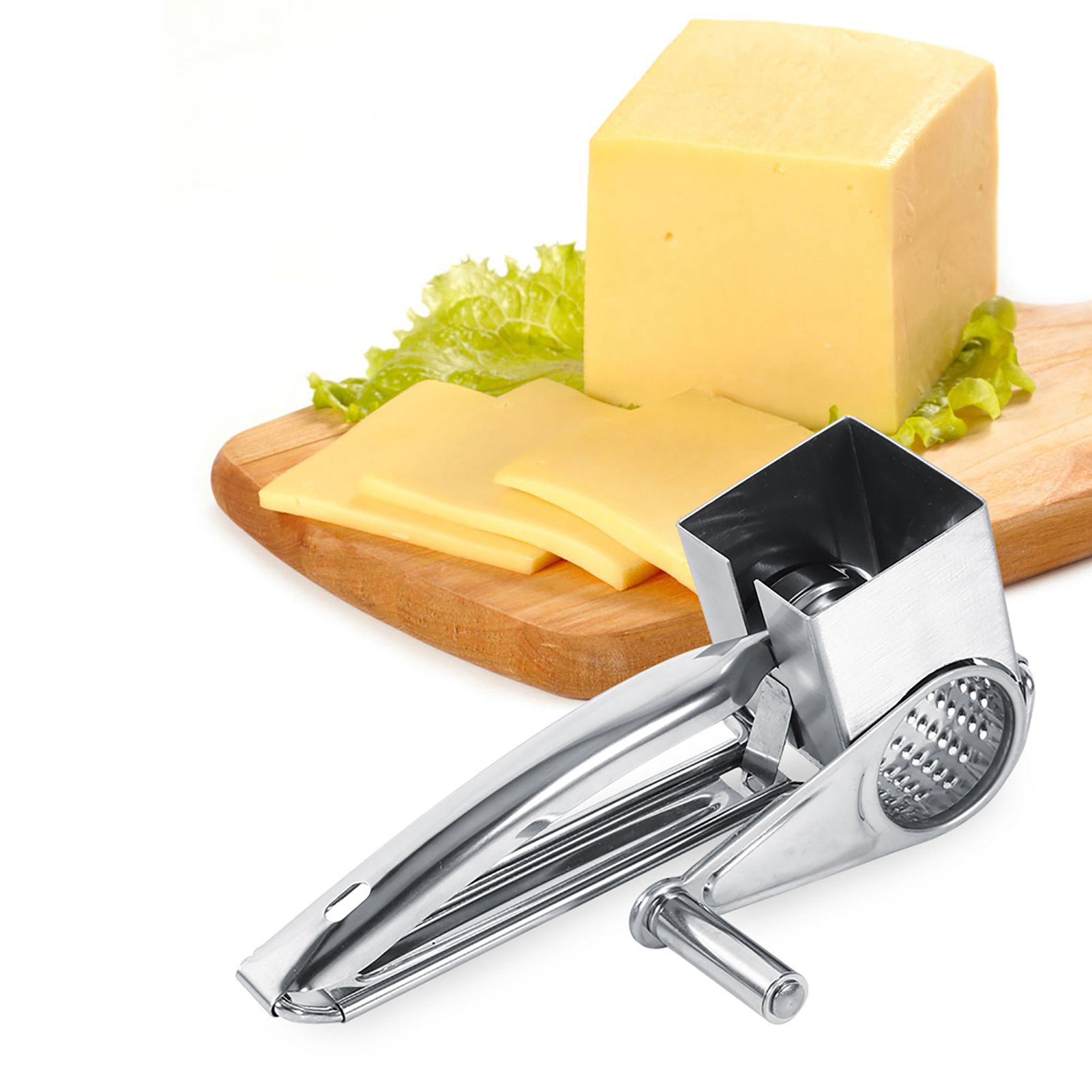 Multifunctional Kitchen Craft Rotary Stainless Steel Cheese Grater 1 Drums view 11