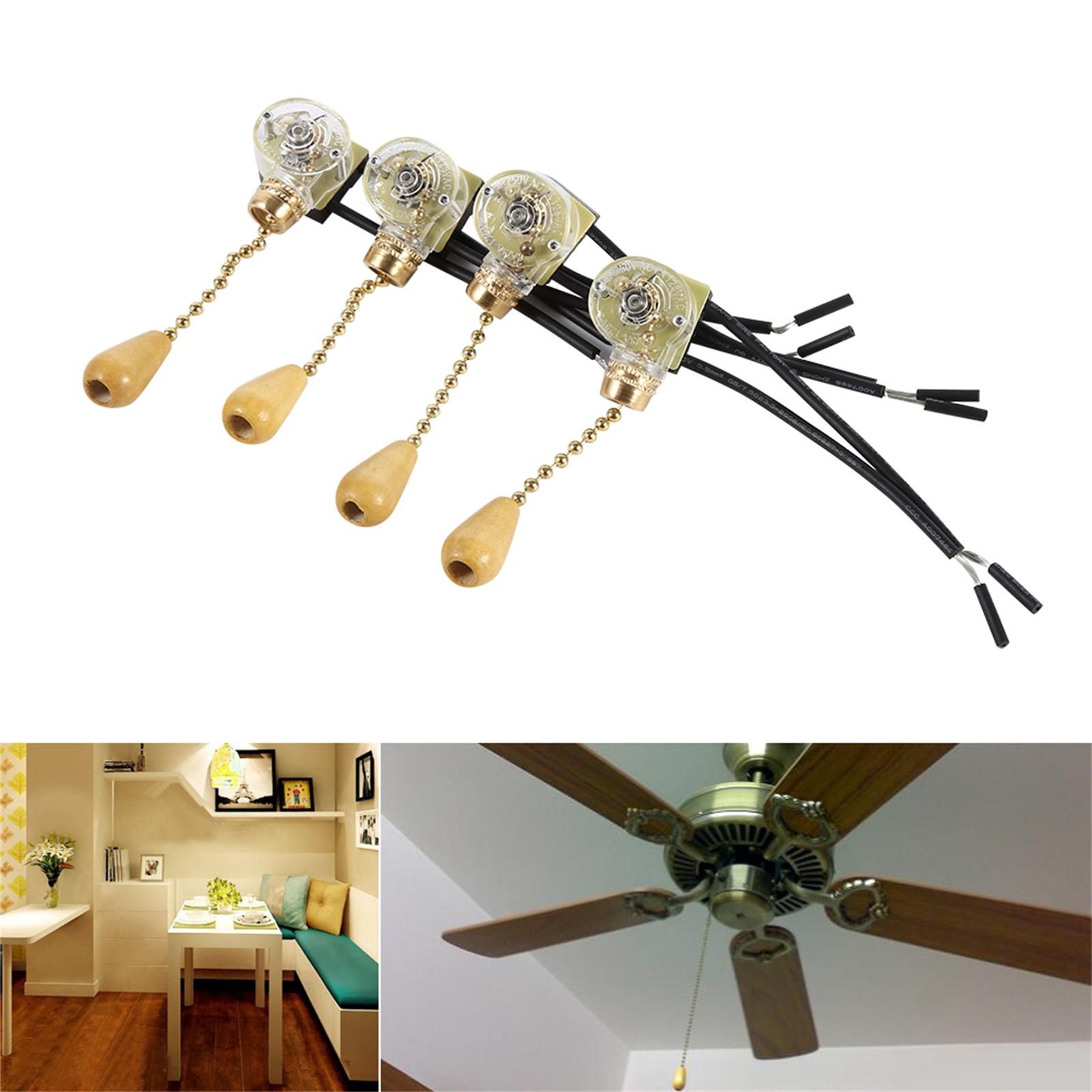 4Pcs Universal Home Ceiling Fan Lamp Wall Light Replacement Pull Chain Cord view 14